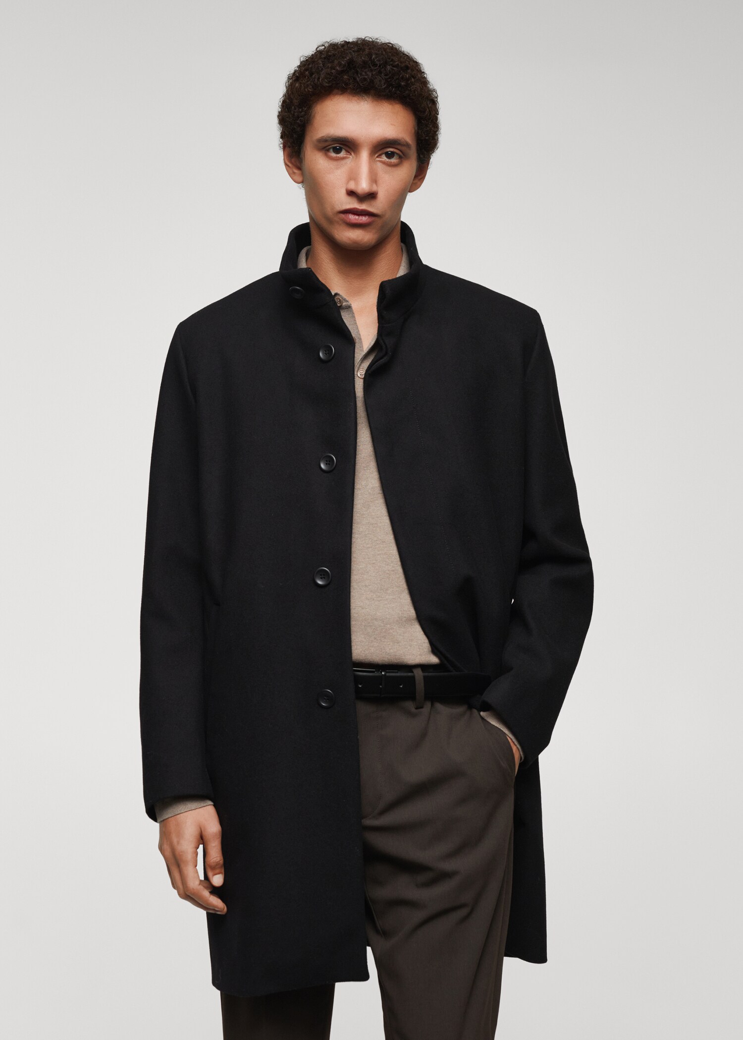 Wool funnel neck coat - Medium plane