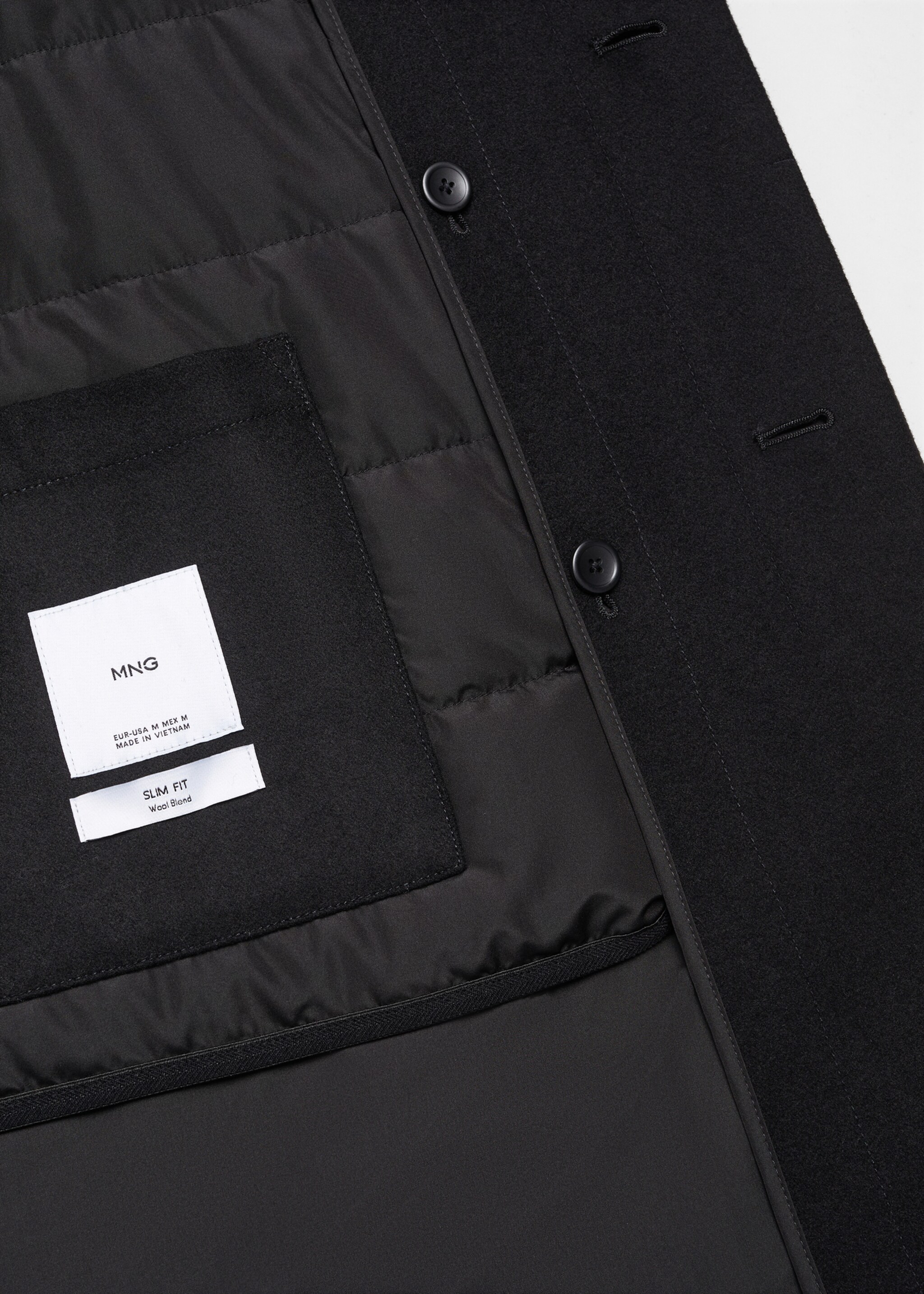 Wool funnel neck coat - Details of the article 0