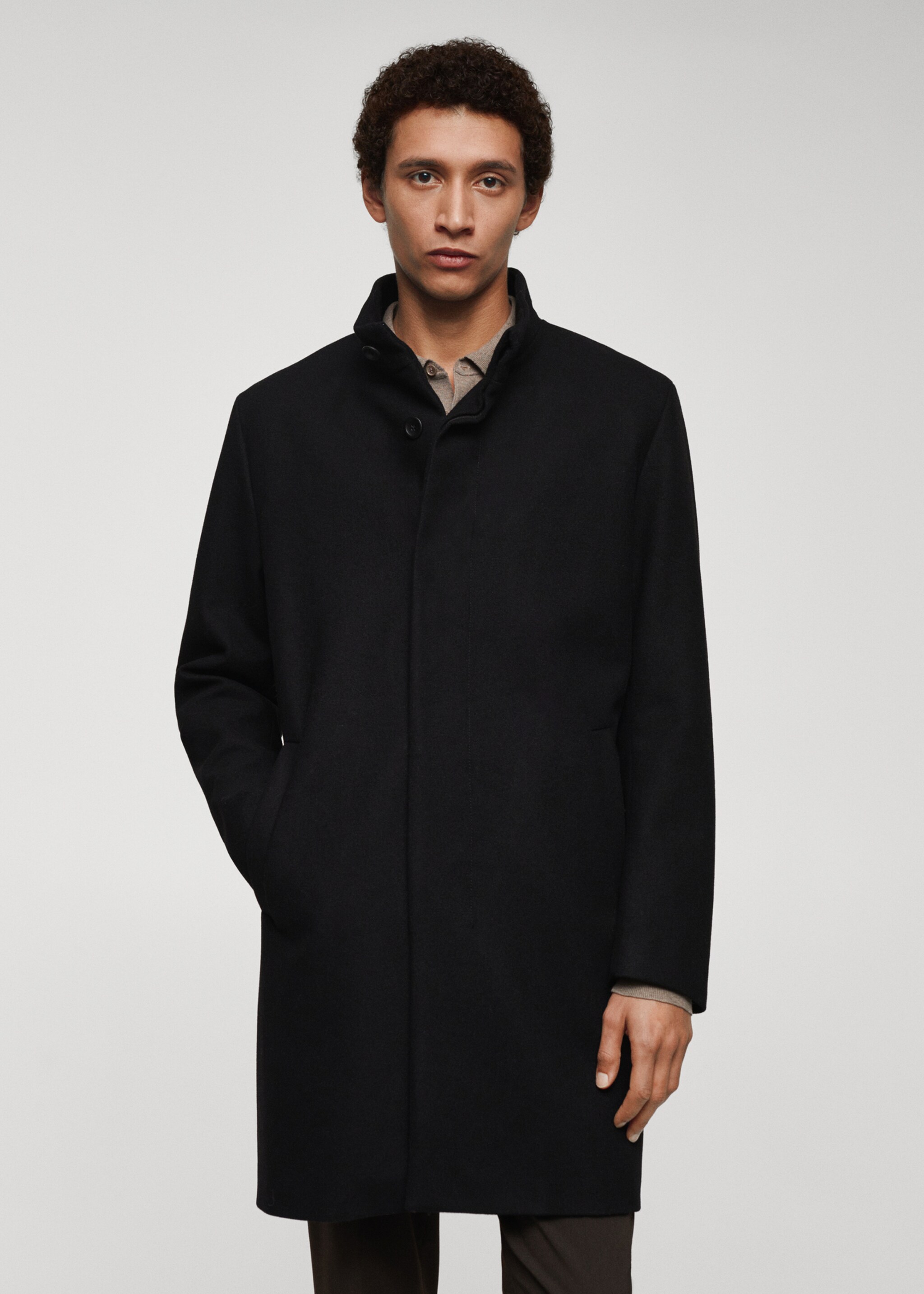 Wool funnel neck coat - Details of the article 4