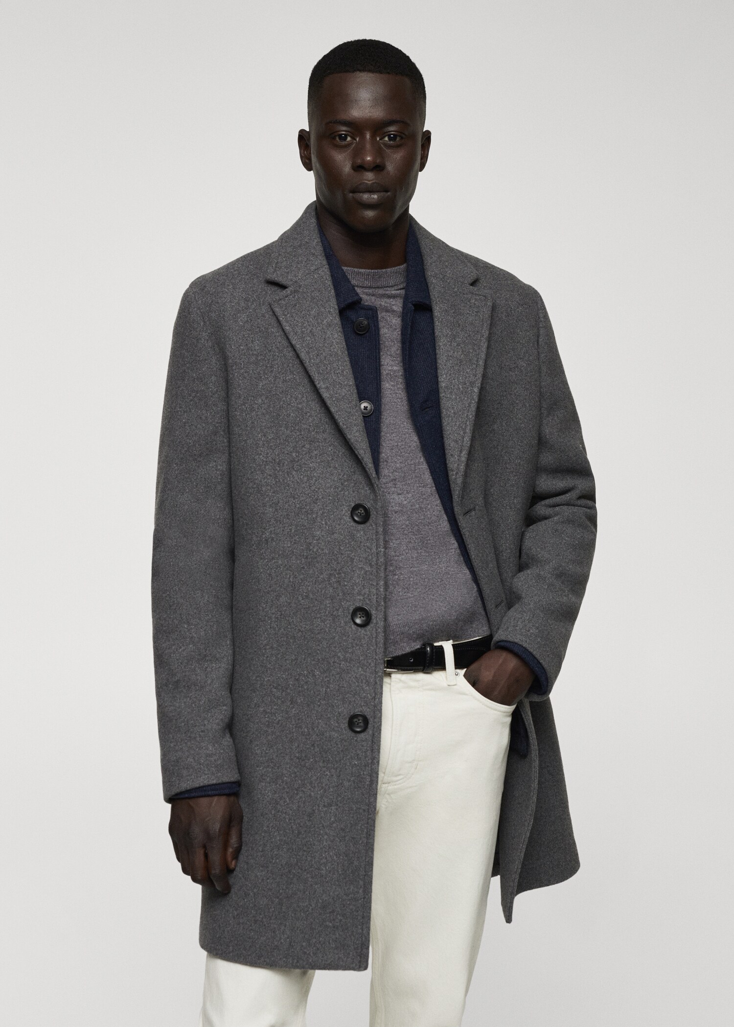 Lightweight recycled wool coat - Medium plane