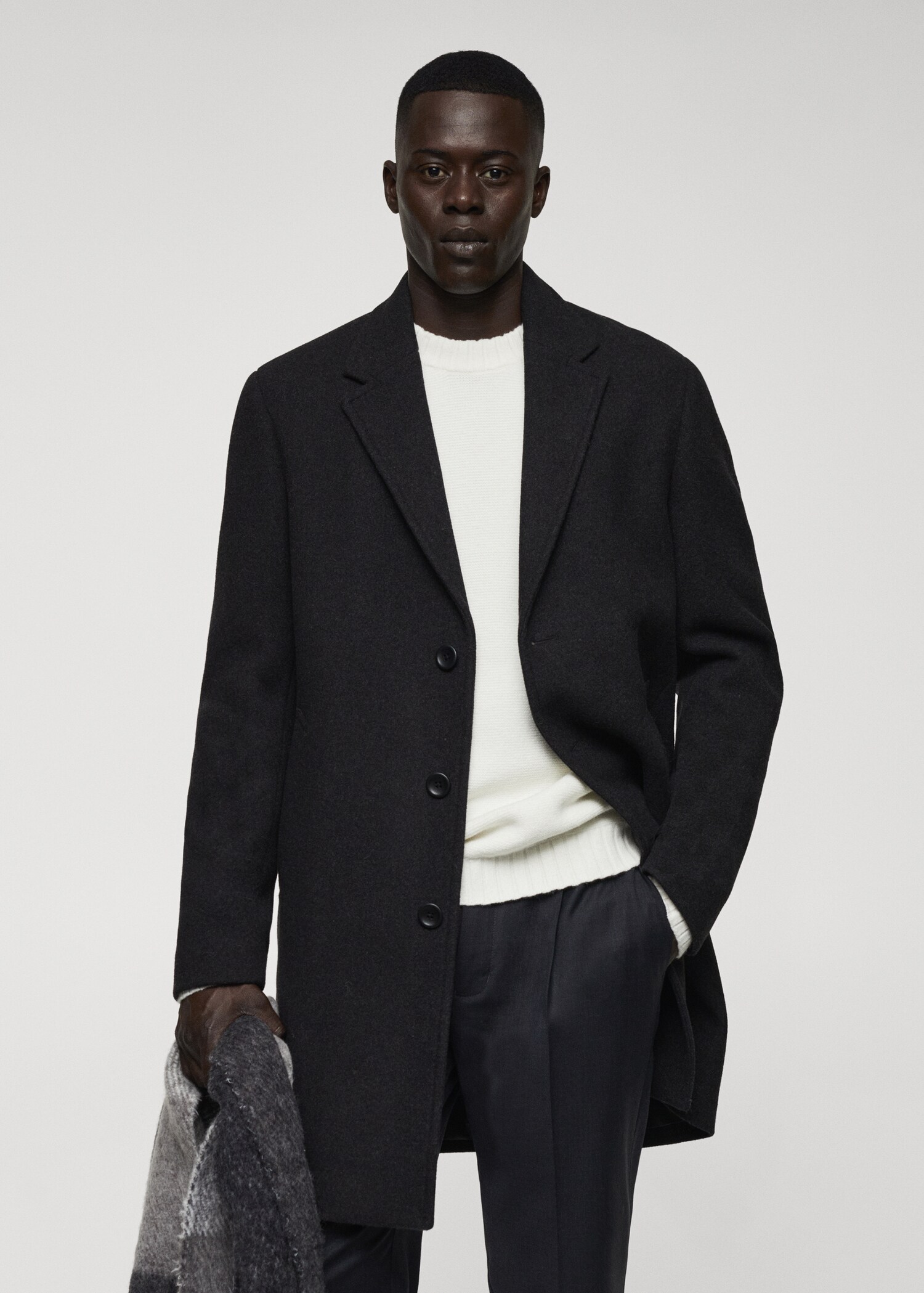 Lightweight recycled wool coat - Medium plane