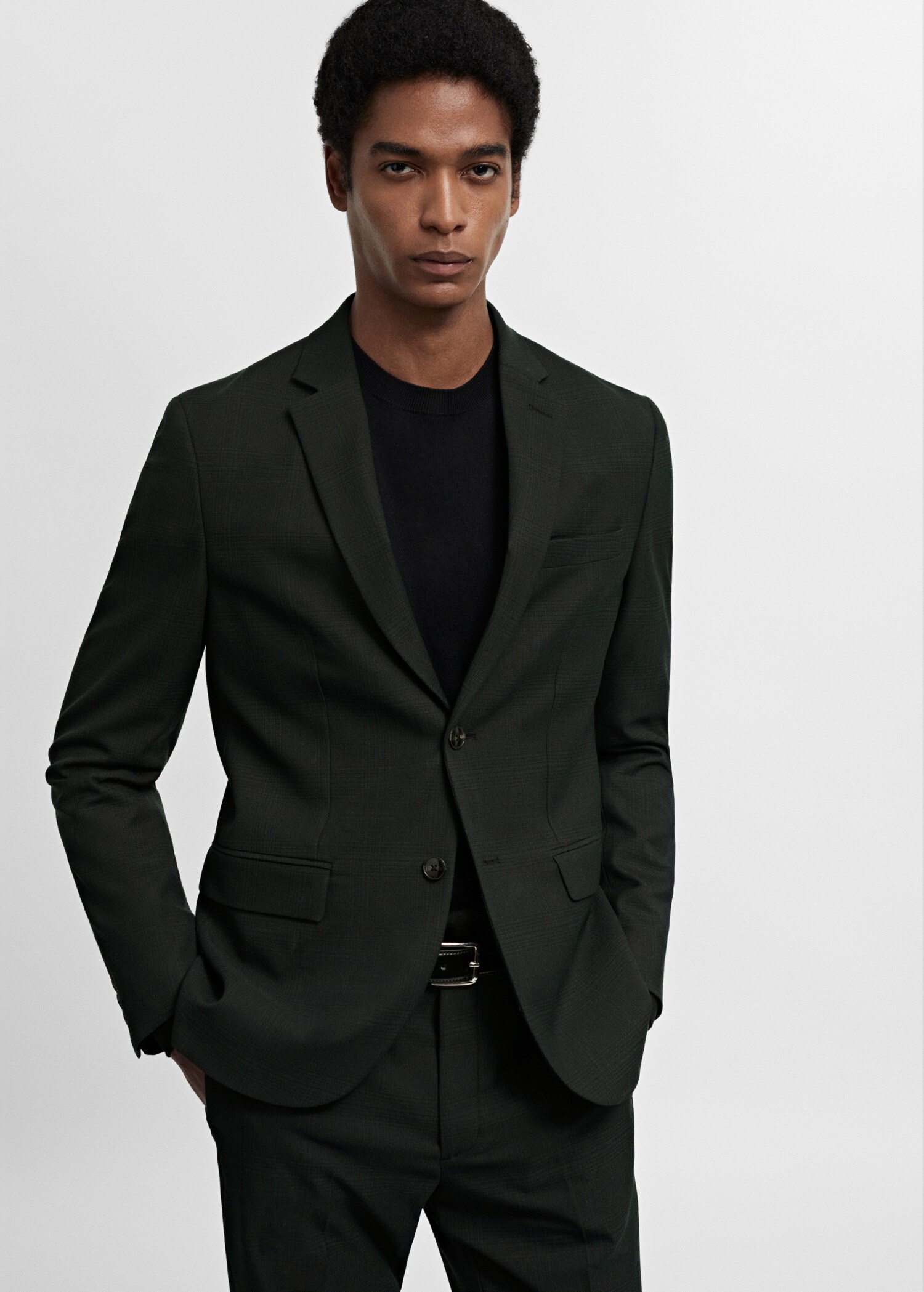 Super slim-fit suit jacket in stretch fabric - Medium plane