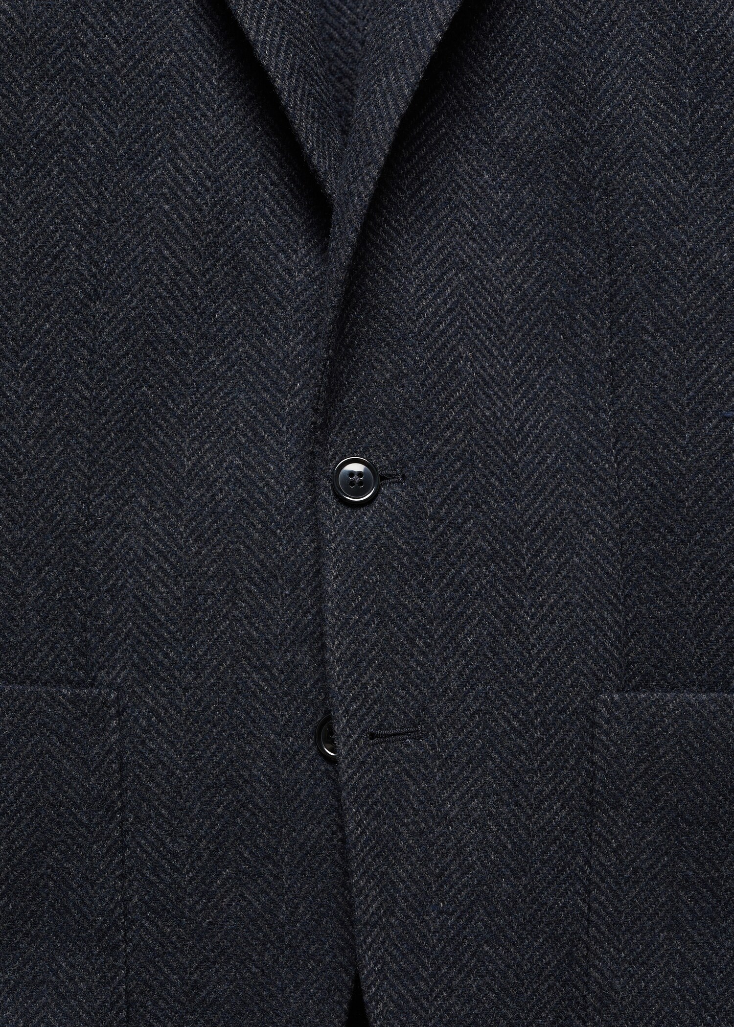 Slim-fit herringbone wool suit jacket - Details of the article 8
