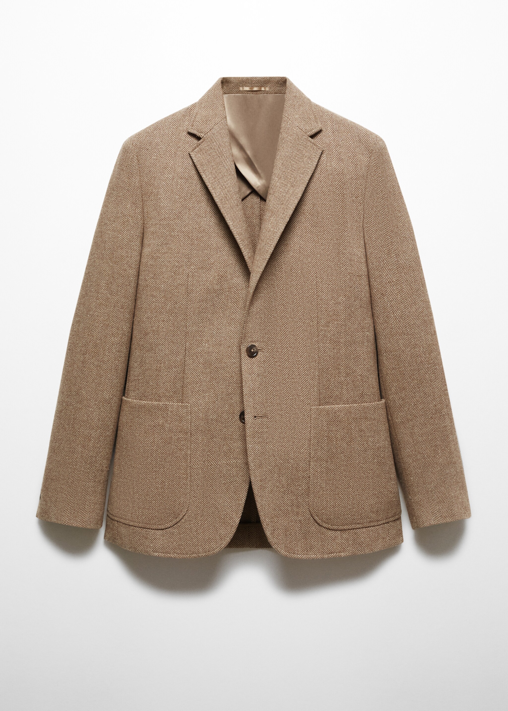 Slim-fit herringbone wool suit jacket - Article without model