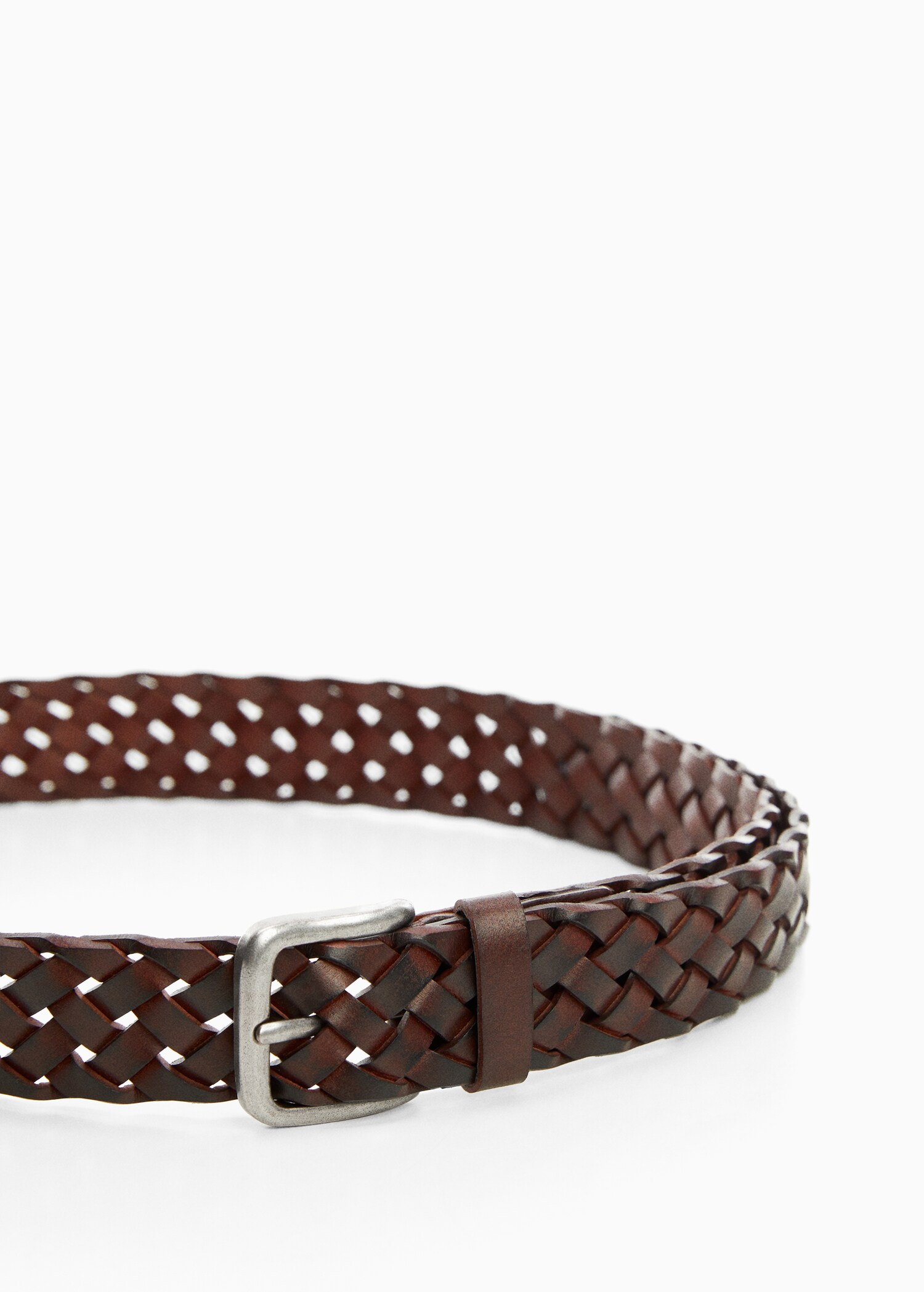 Braided leather belt - Medium plane