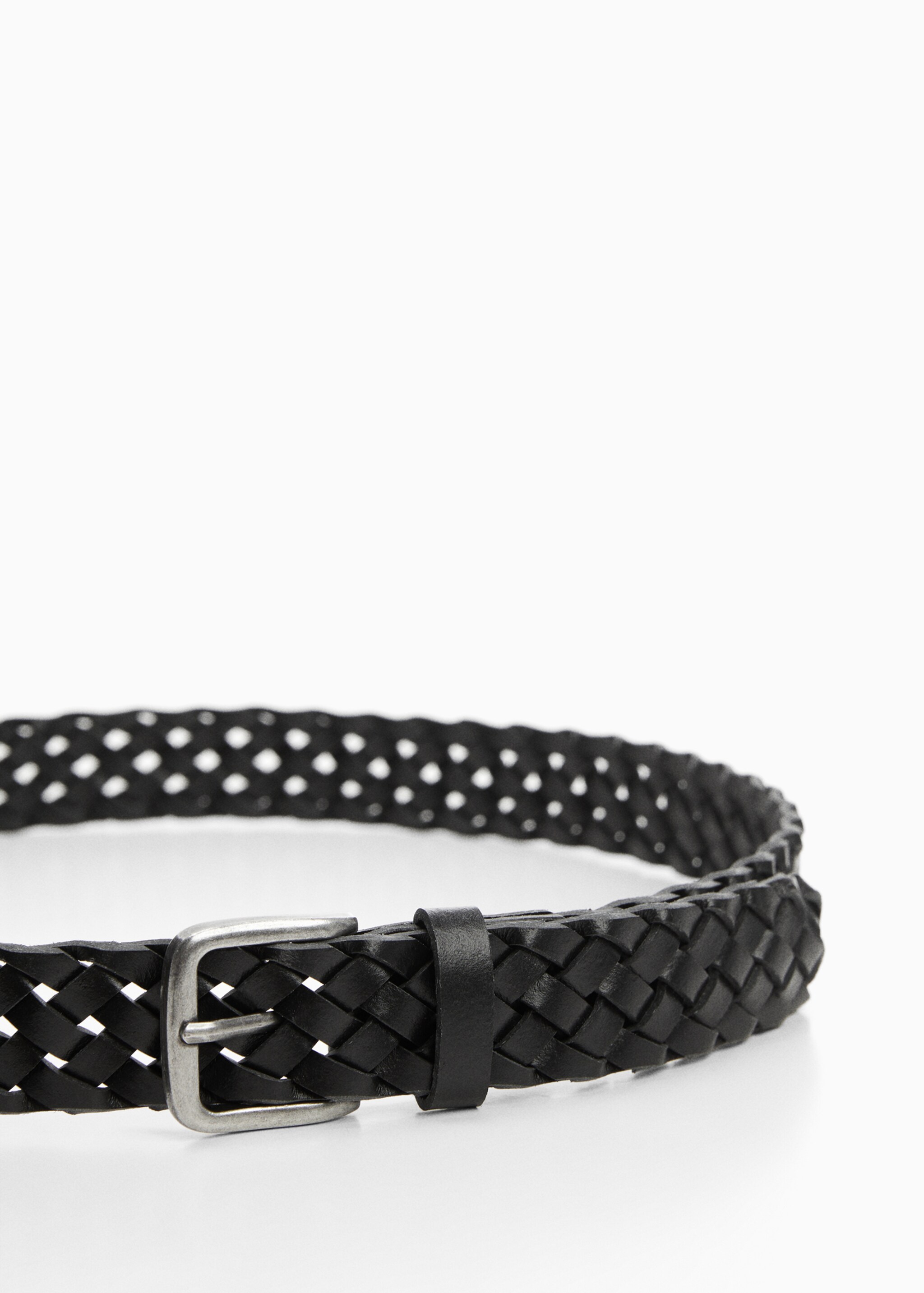 Braided leather belt - Medium plane