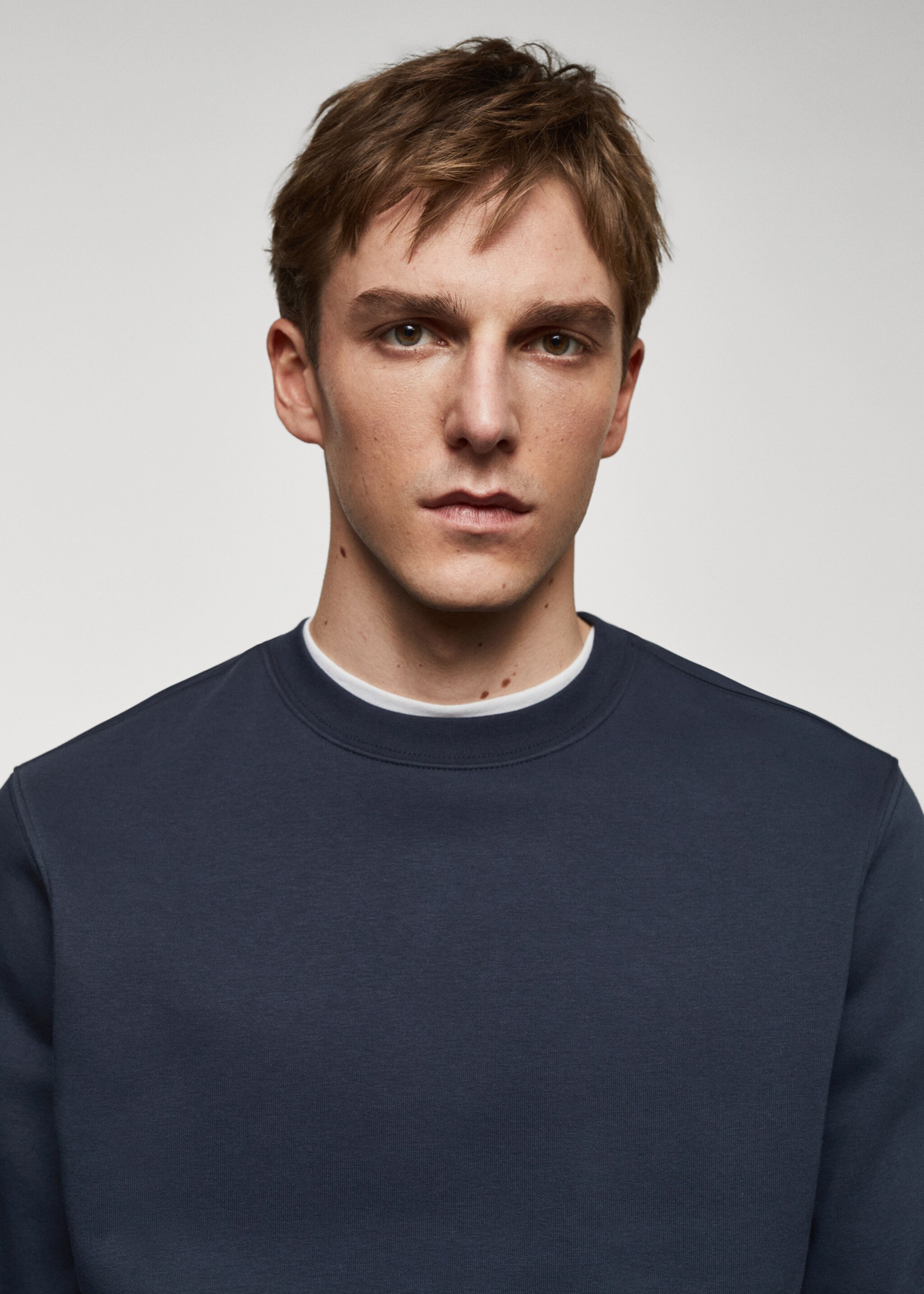 Sweat-shirt léger coton - Détail de l'article 1, Bleu marine. Ref: 67020649-00.