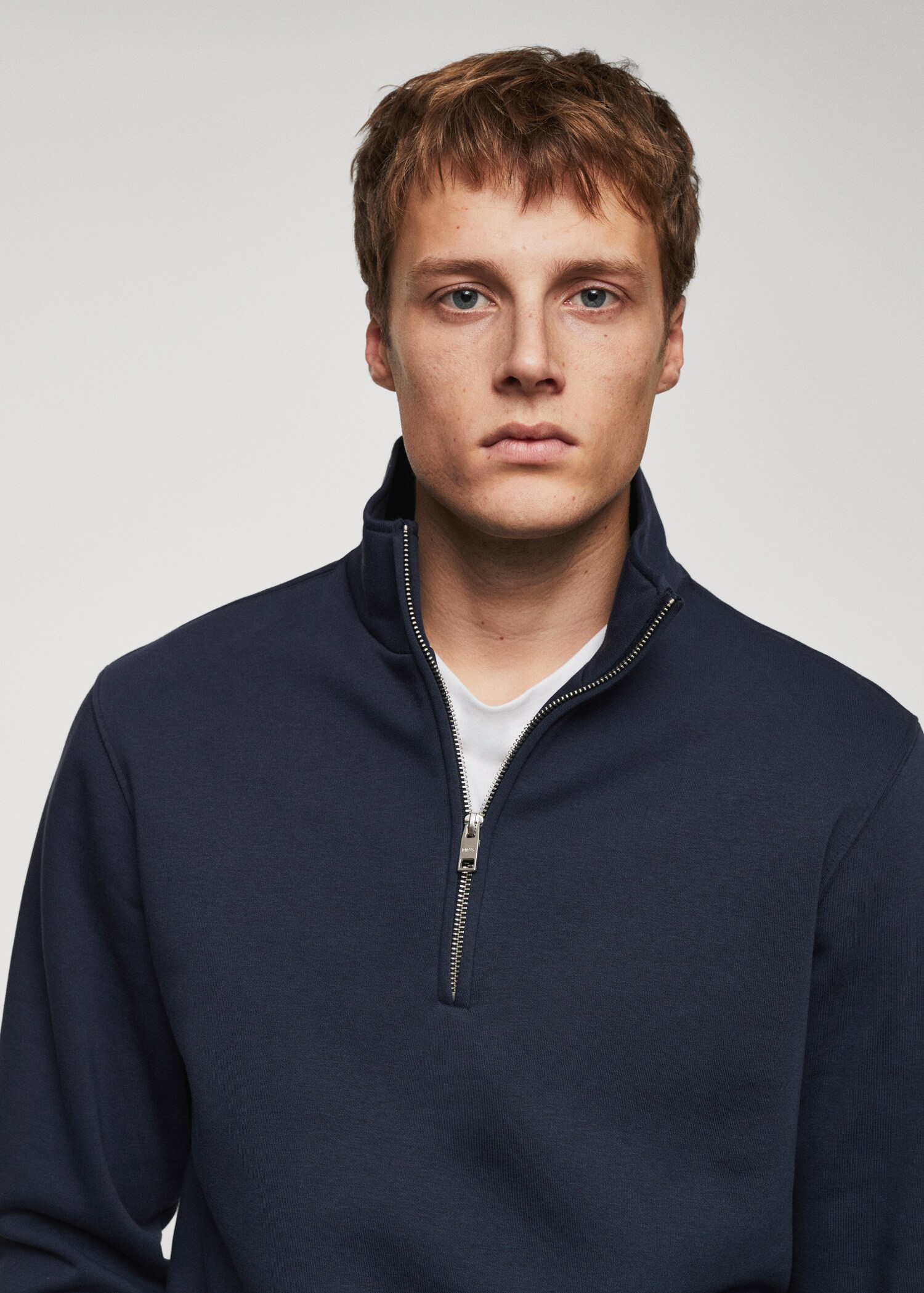 Baumwollsweatshirt mit Zip-Kragen - Detail des Artikels 1