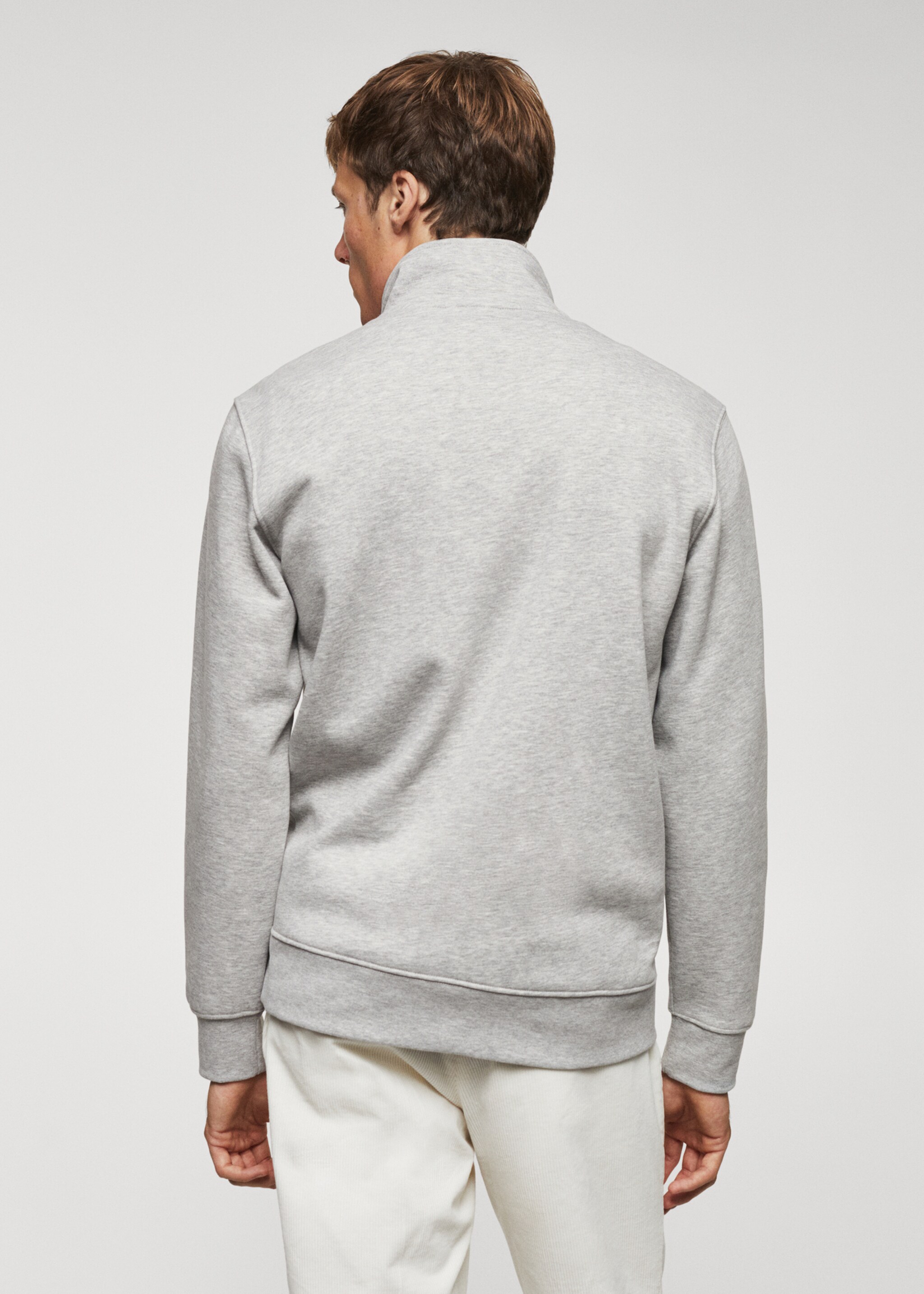 Baumwollsweatshirt mit Zip-Kragen - Rückseite des Artikels