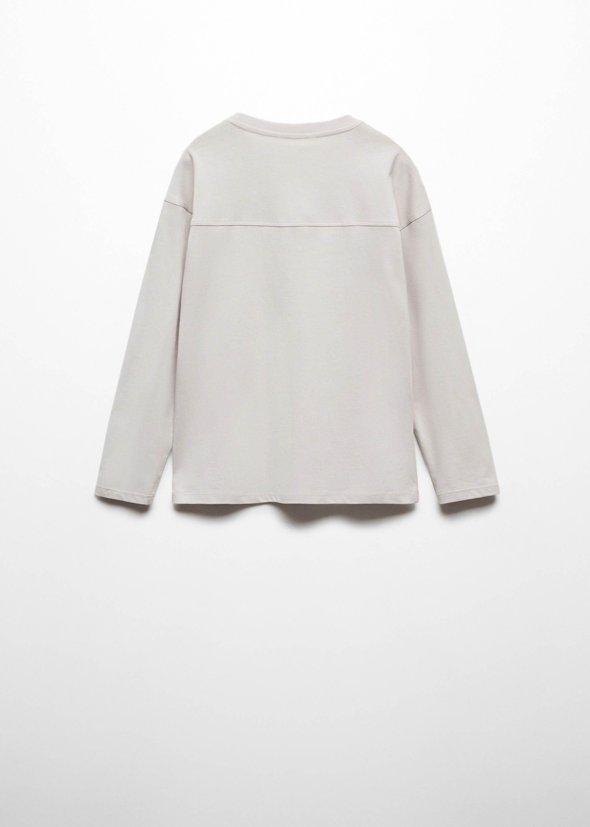 Langärmliges Print-T-Shirt - Rückseite des Artikels, Eisgrau. Ref: 67020655-00.