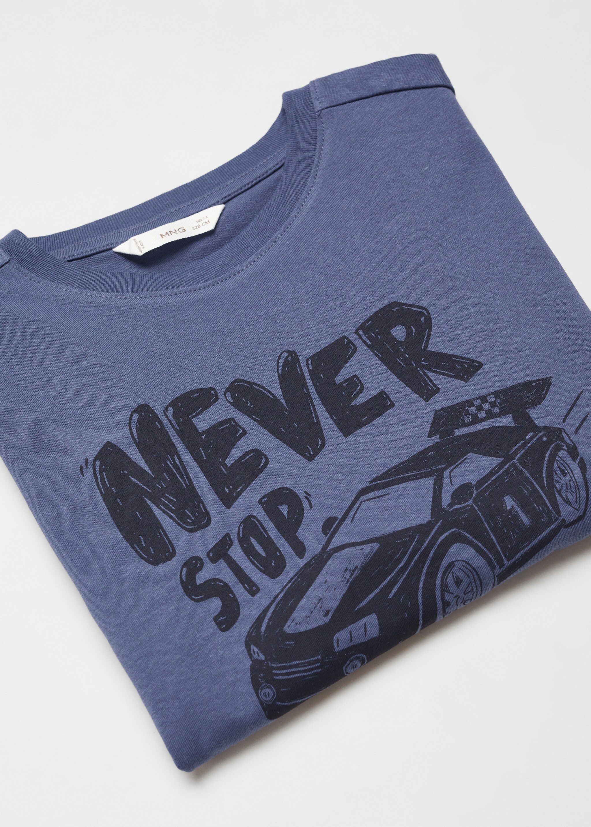 Printed long sleeve t-shirt - Details of the article 8, Blue. Ref: 67020659-00.