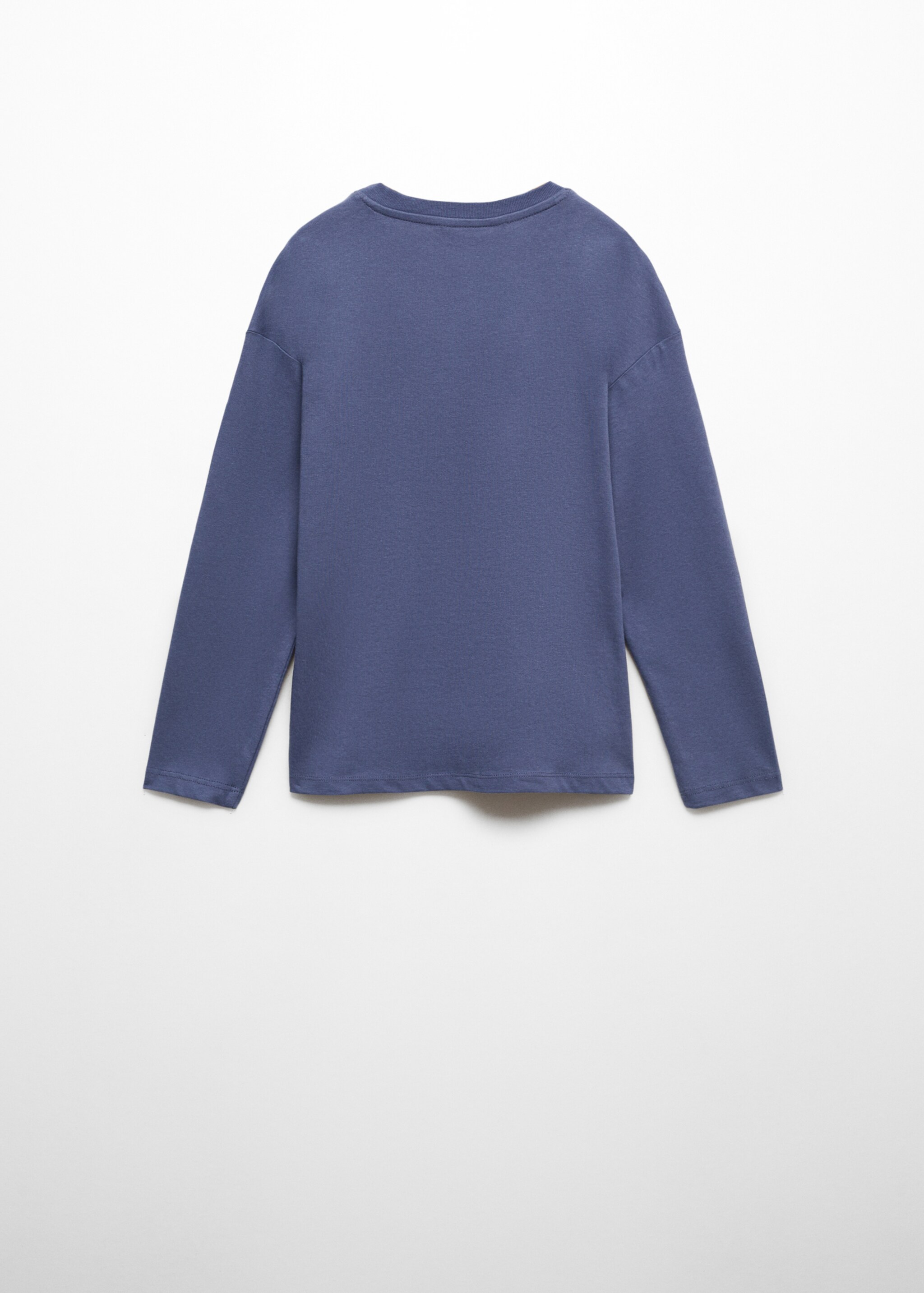 Printed long sleeve t-shirt - Reverse of the article, Blue. Ref: 67020659-00.
