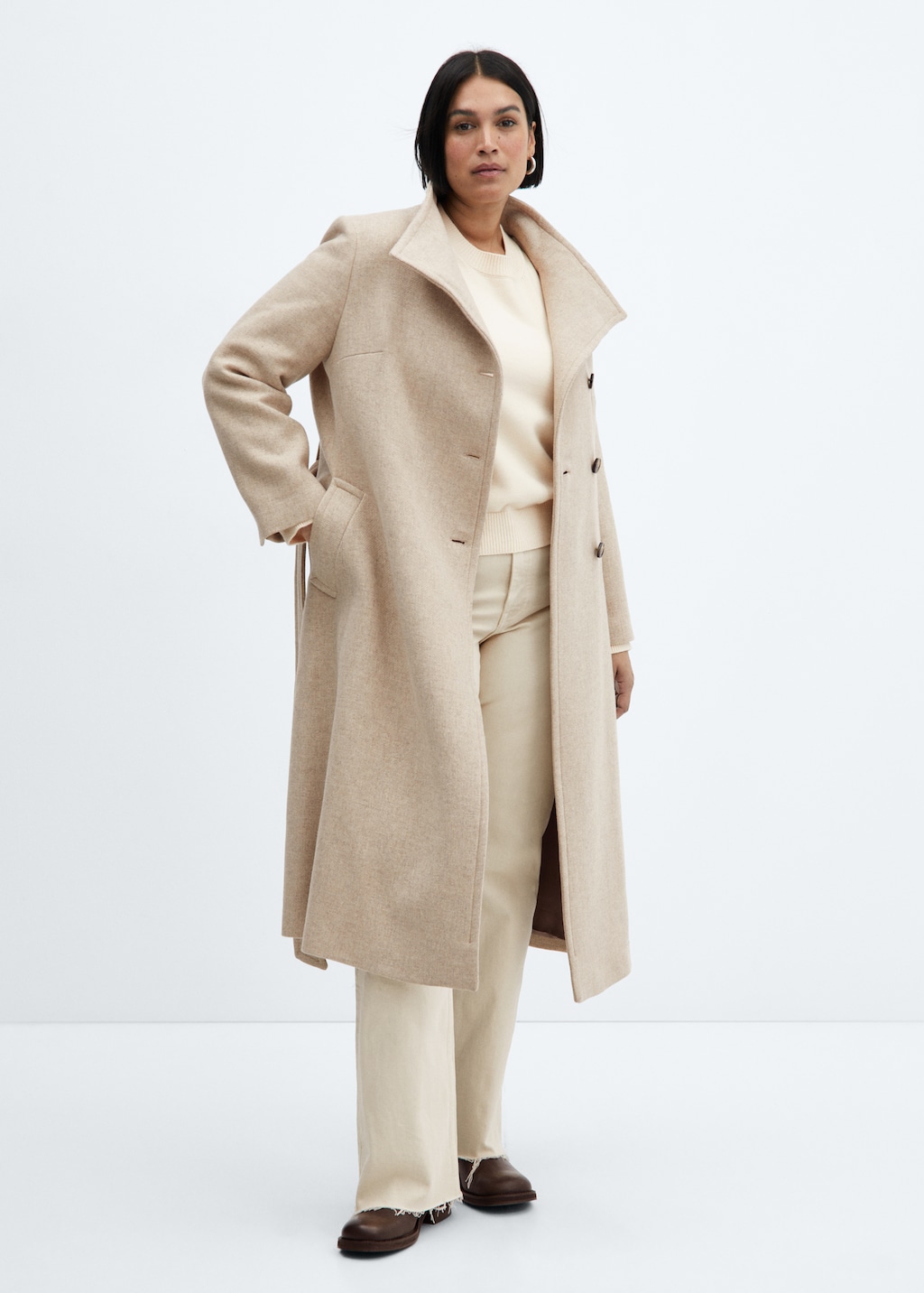 Manteco wool coat with belt - Women | MANGO OUTLET USA Manteco wool coat with belt - Women | MANGO OUTLET USA