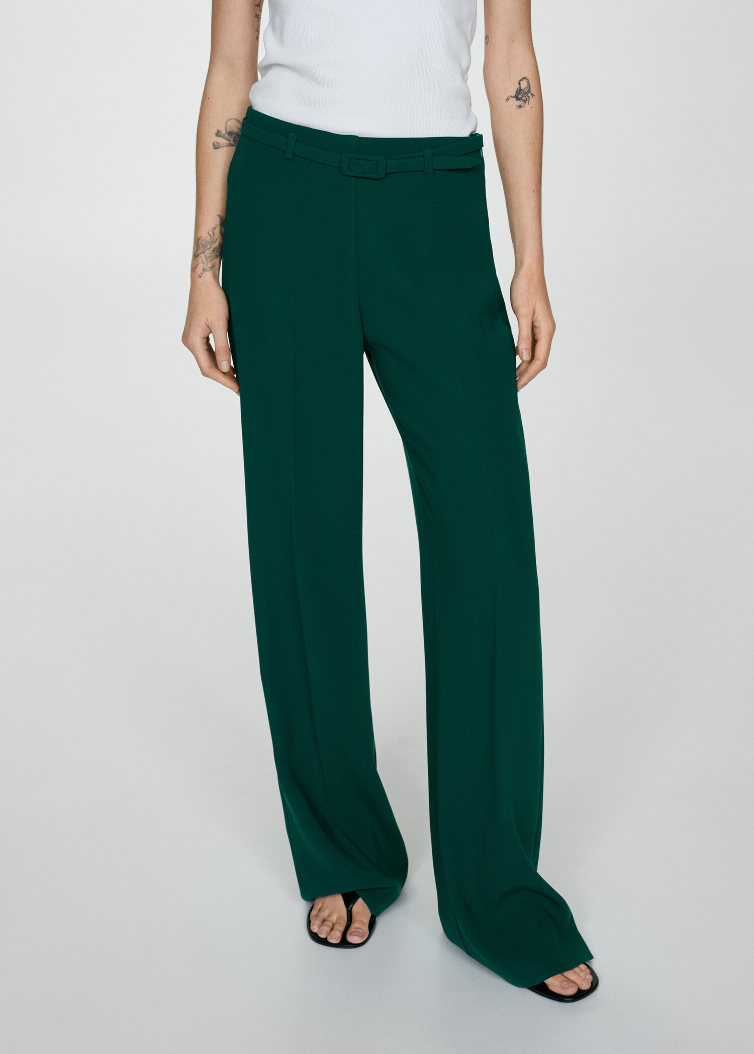 Wideleg suit trousers - Medium plane