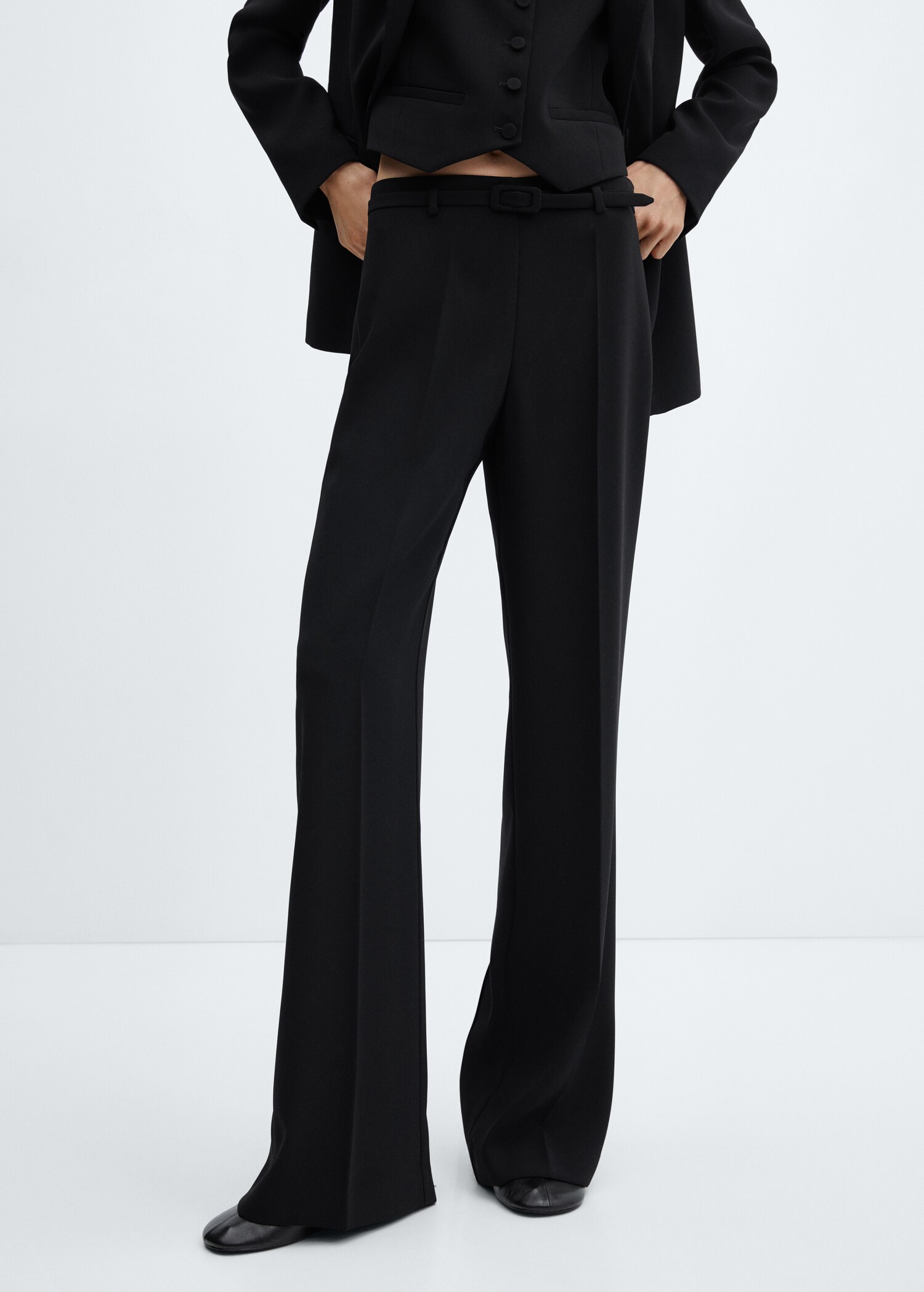 Wideleg suit trousers - Medium plane
