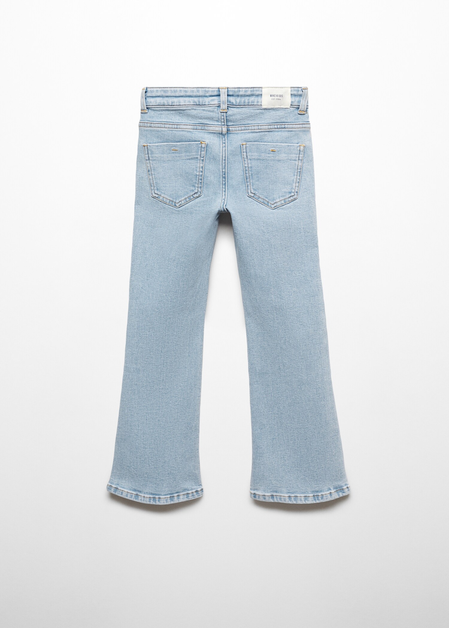 Utsvängda jeans knappar - Artikelns baksida