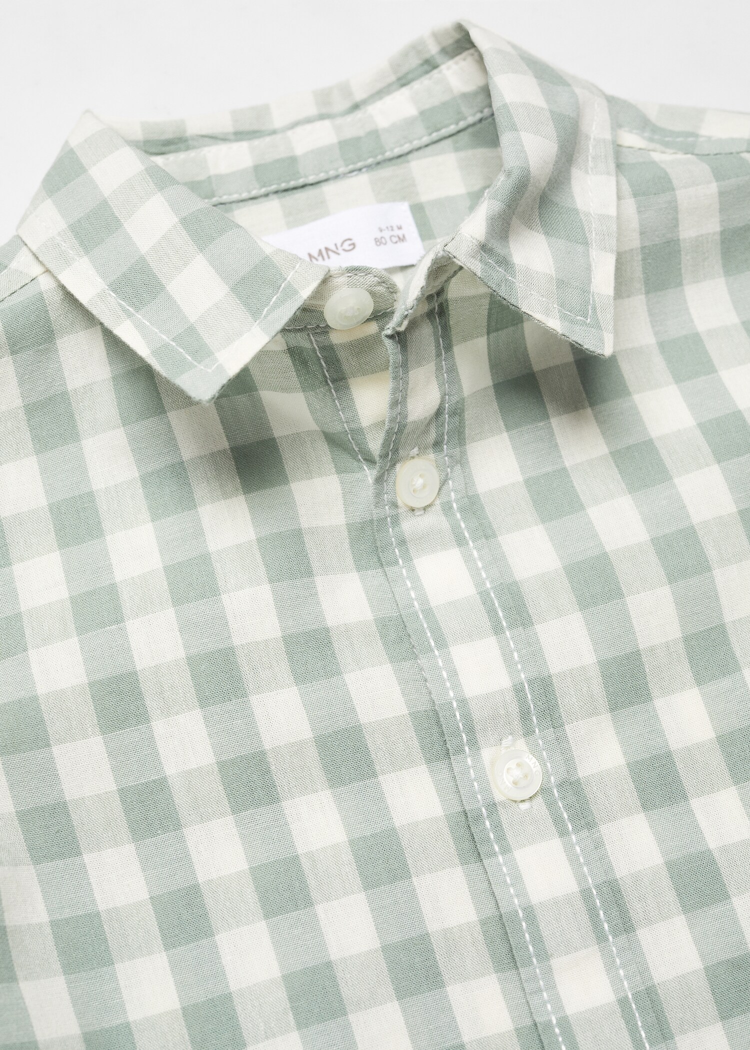 Camisa de algodão de quadrados vichy - Pormenor do artigo 0