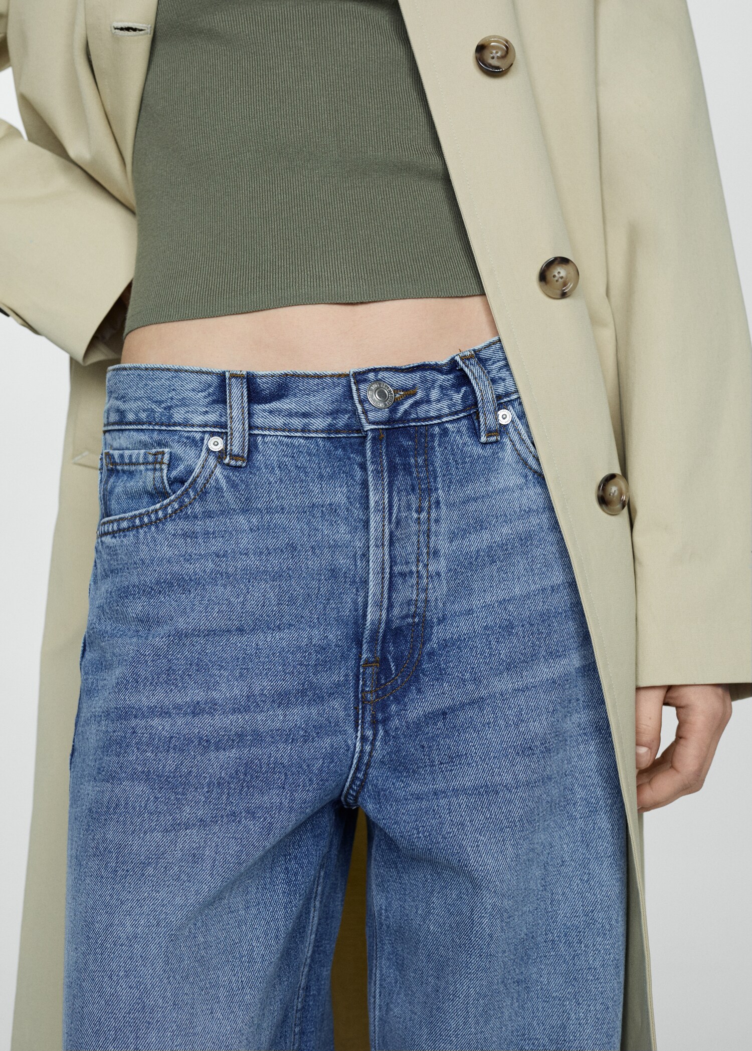 Loose-Wideleg-Jeans mit mittlerer Bundhöhe - Detail des Artikels 4