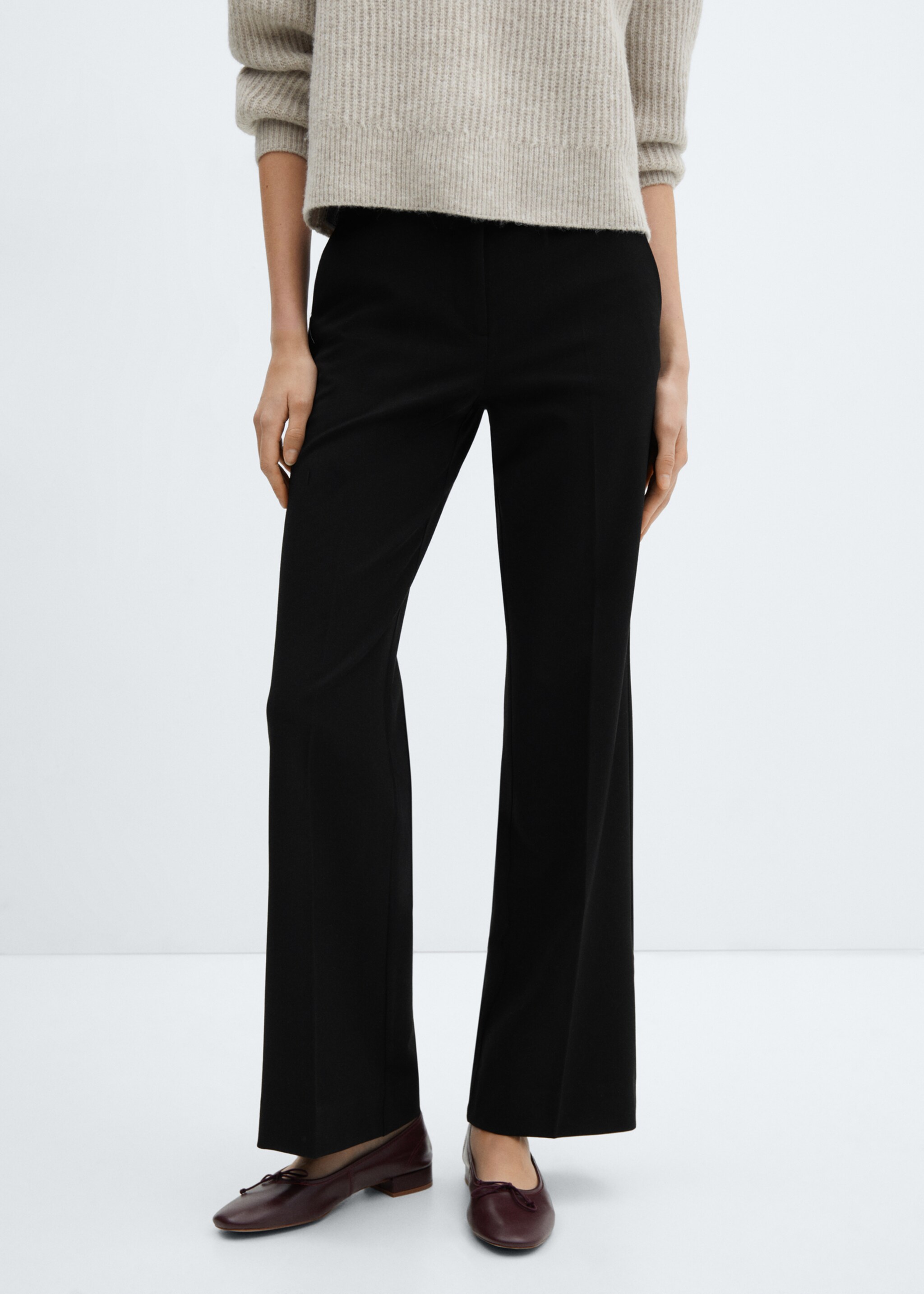 Mid-rise wide leg trousers - Medium plane