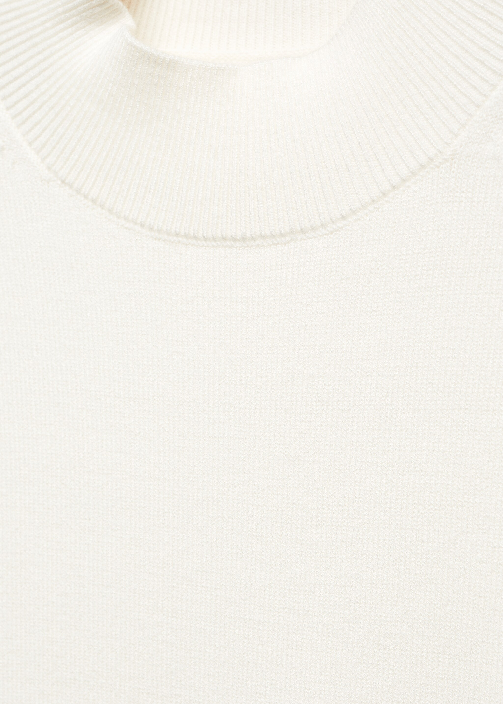 Knitted sweater with perkins neck - Details of the article 8, Ecru. Ref: 67023271-00.