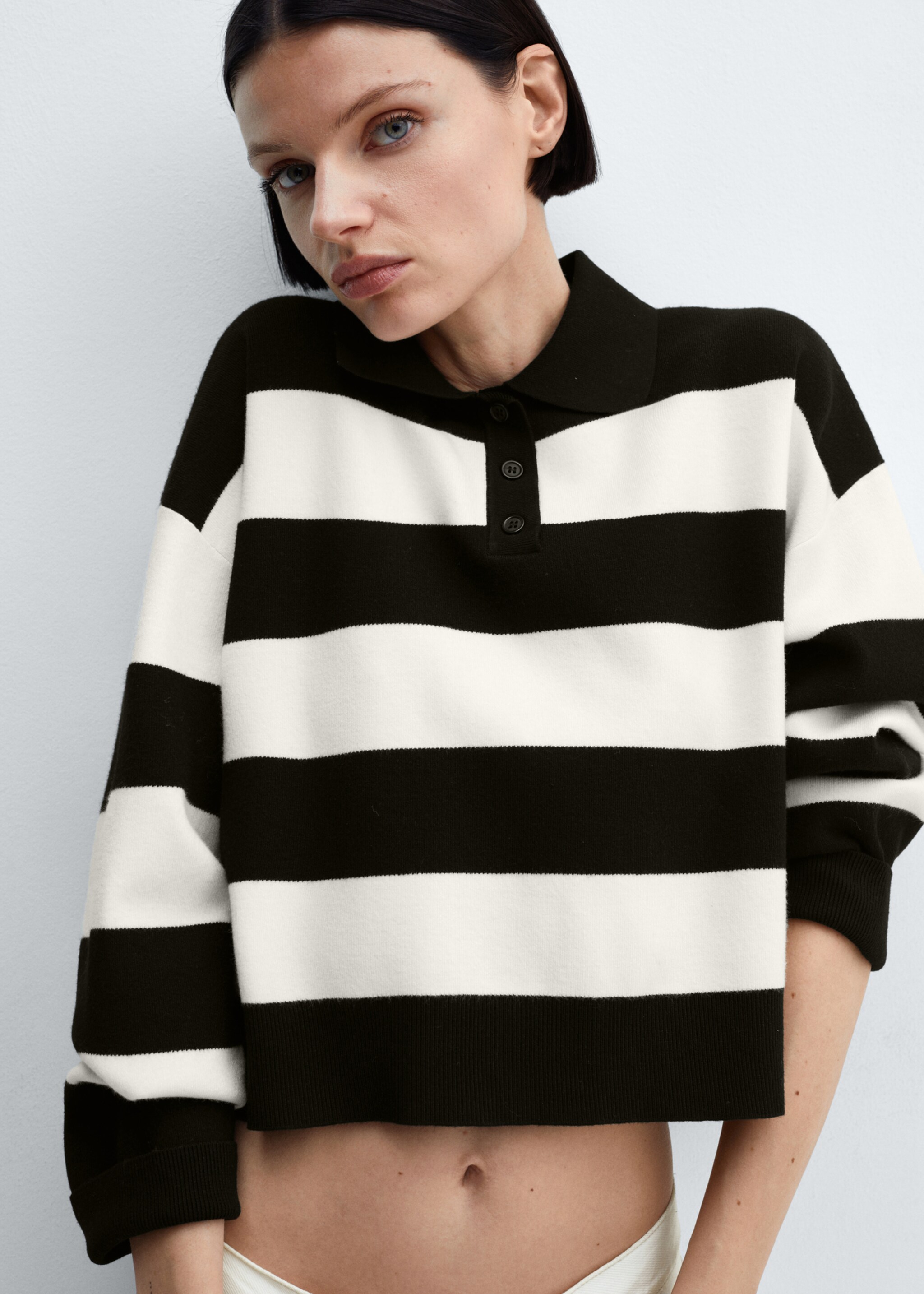 Pull-over rayures col polo - Détail de l'article 1