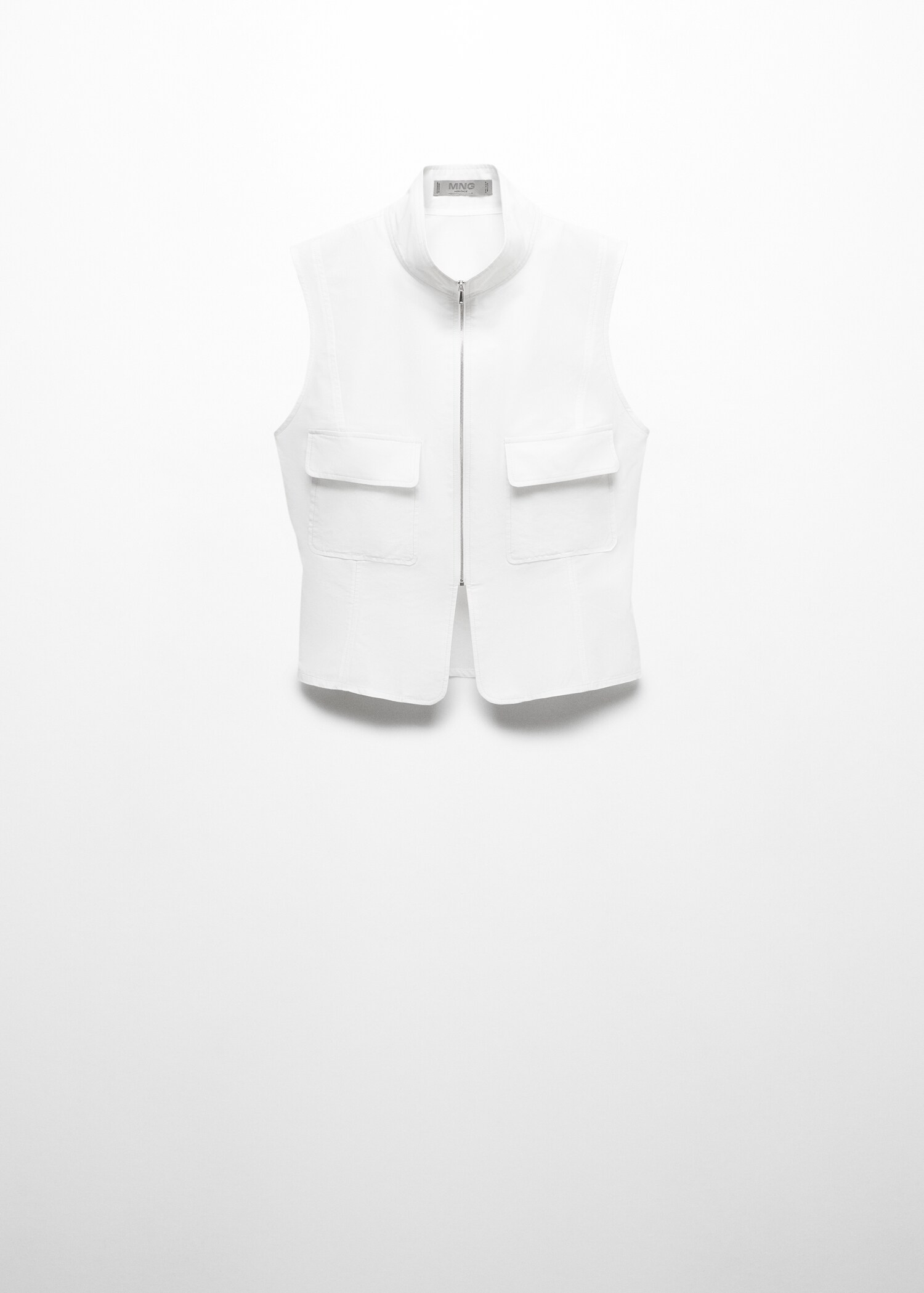 Katoenen mouwloze blouse met rits - Artikel zonder model