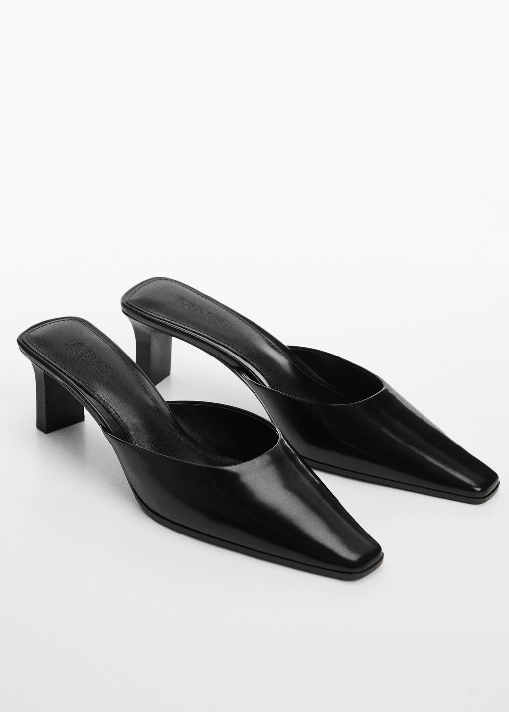 Pointed-toe leather slingback shoes - Women | MANGO OUTLET USA