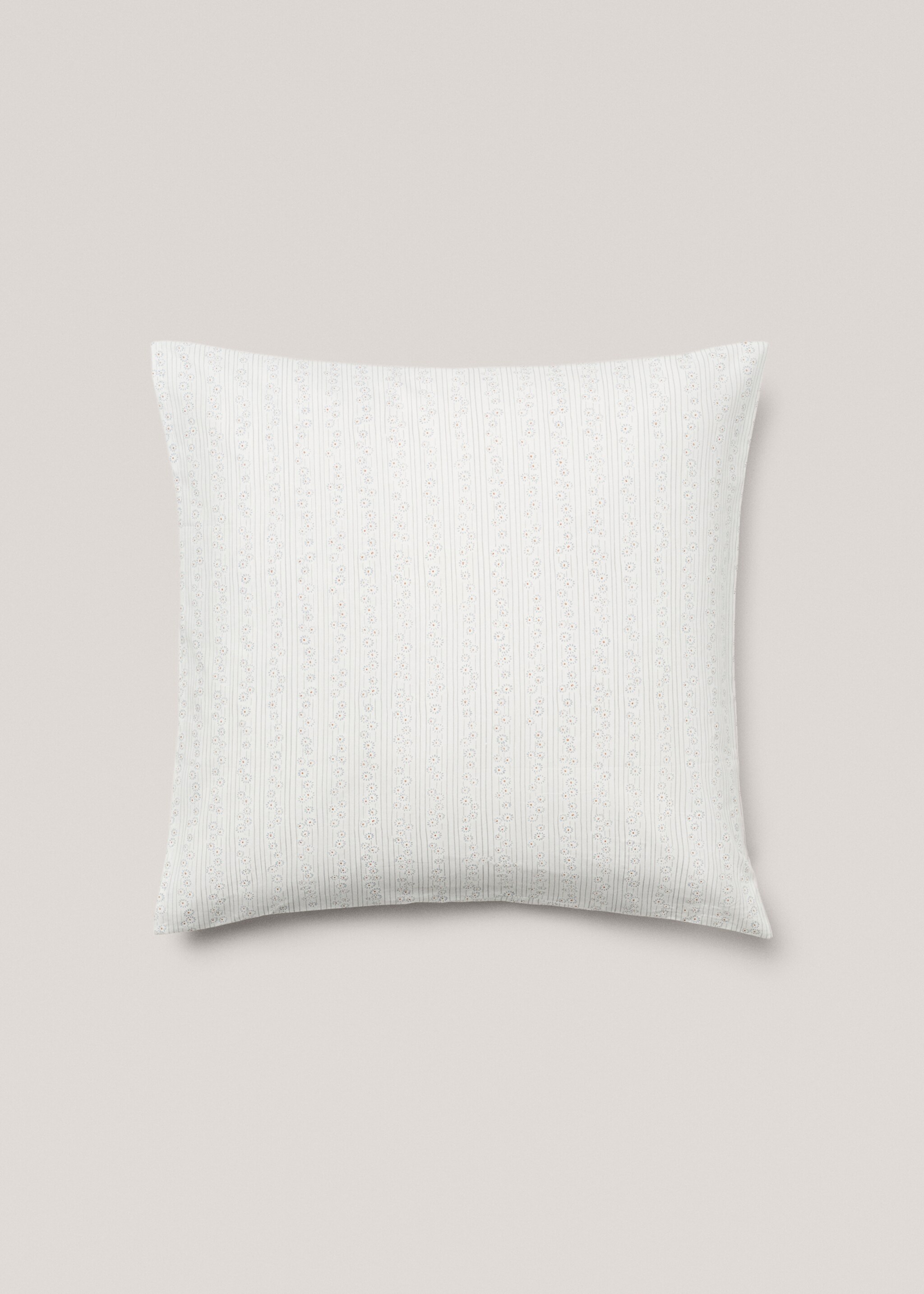 Floral-print cotton pillowcase 60x60cm - Article without model