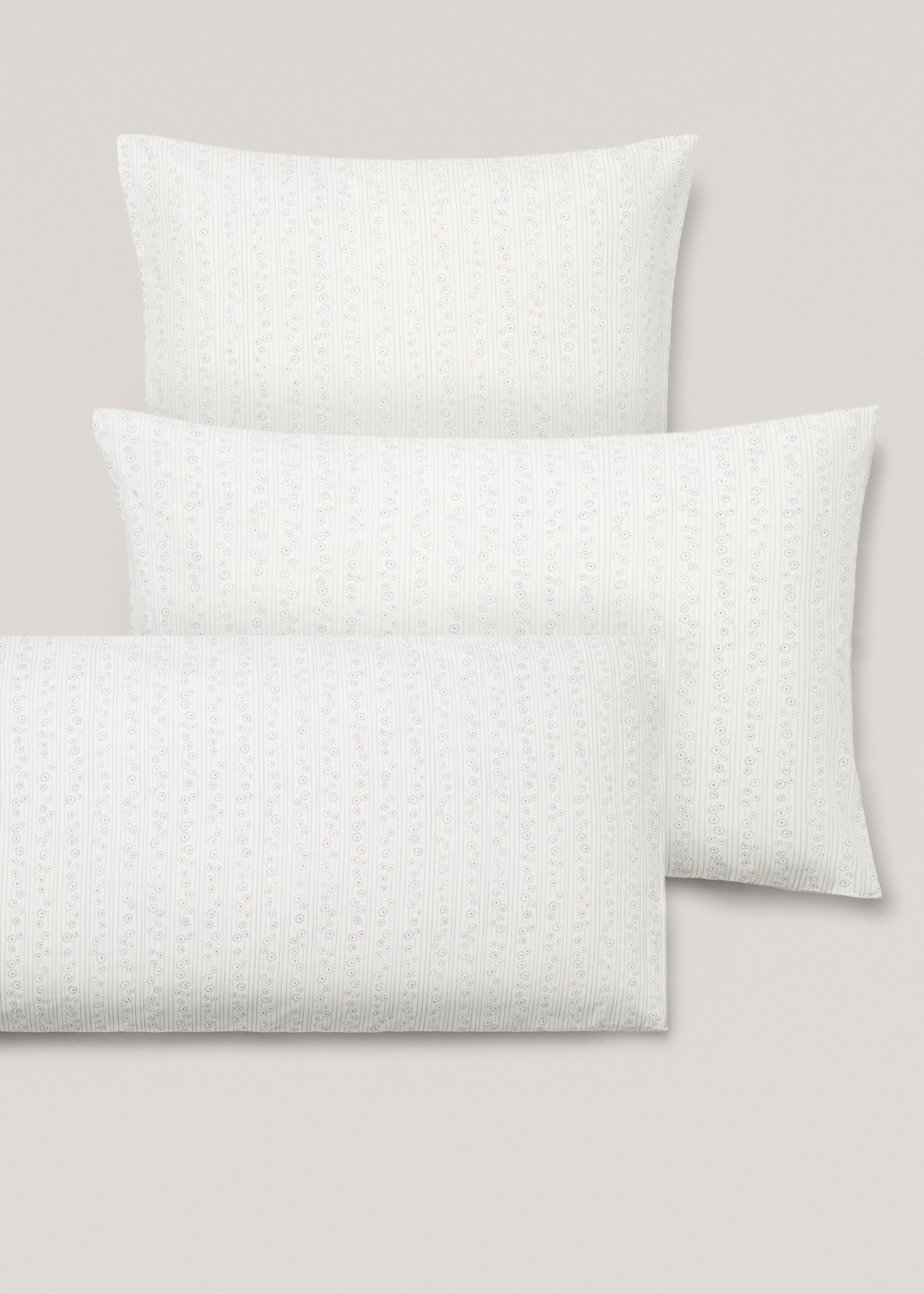Floral-print cotton pillowcase 60x60cm - Details of the article 4