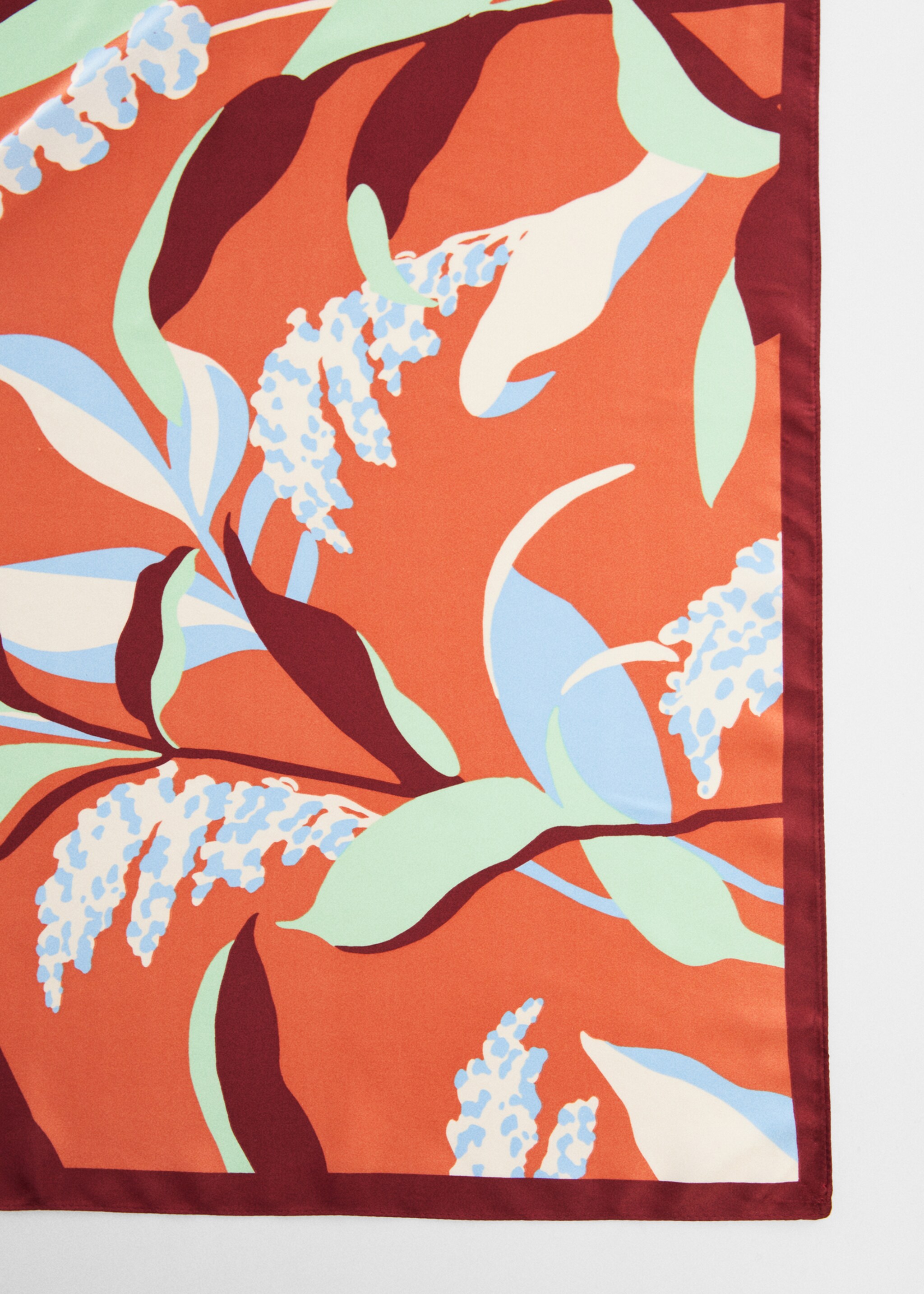 Floral print scarf - Medium plane, Burnt Orange. Ref: 67024027-00.