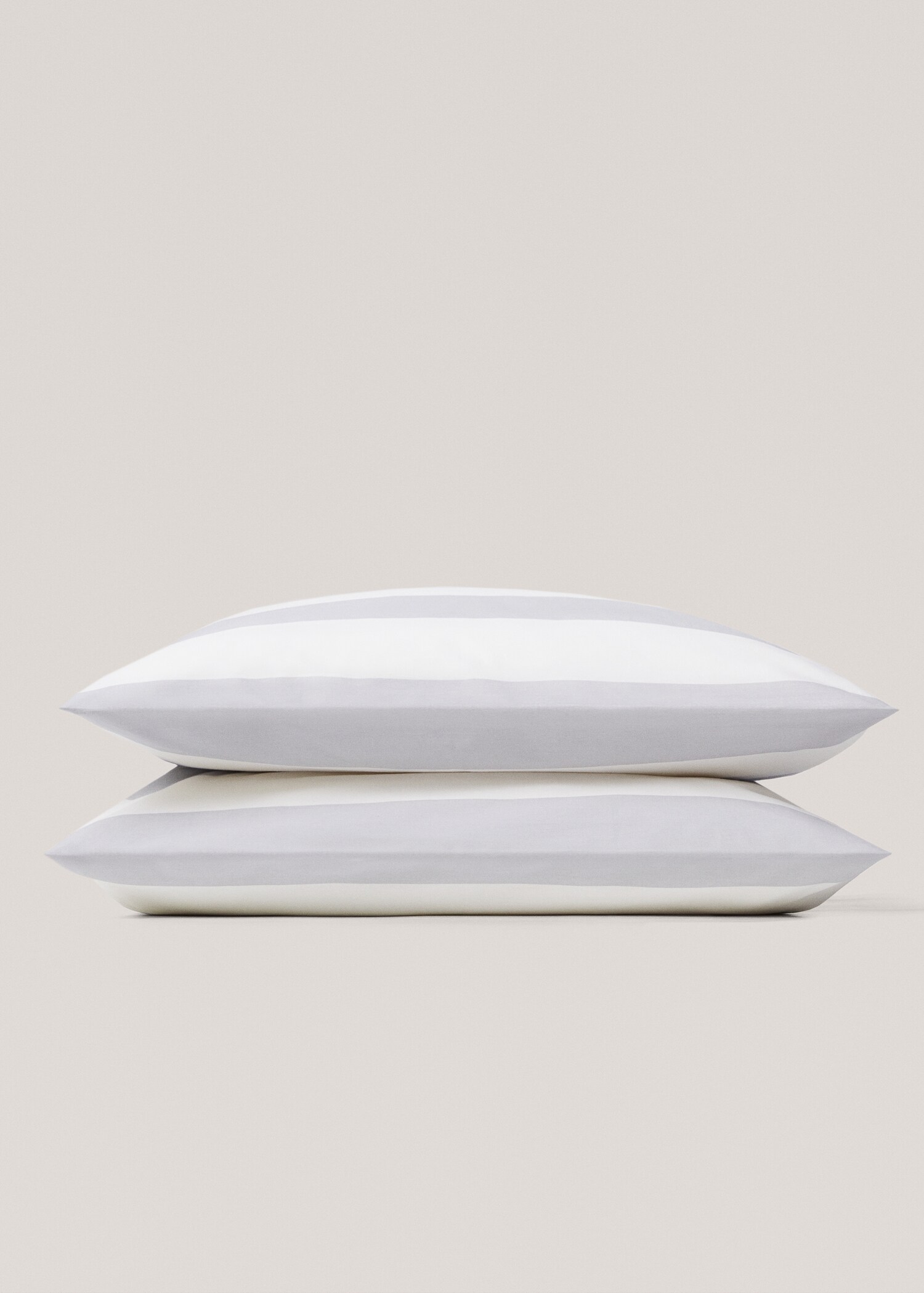Striped cotton pillowcase 60x60cm (Pack of 2) - Details of the article 1