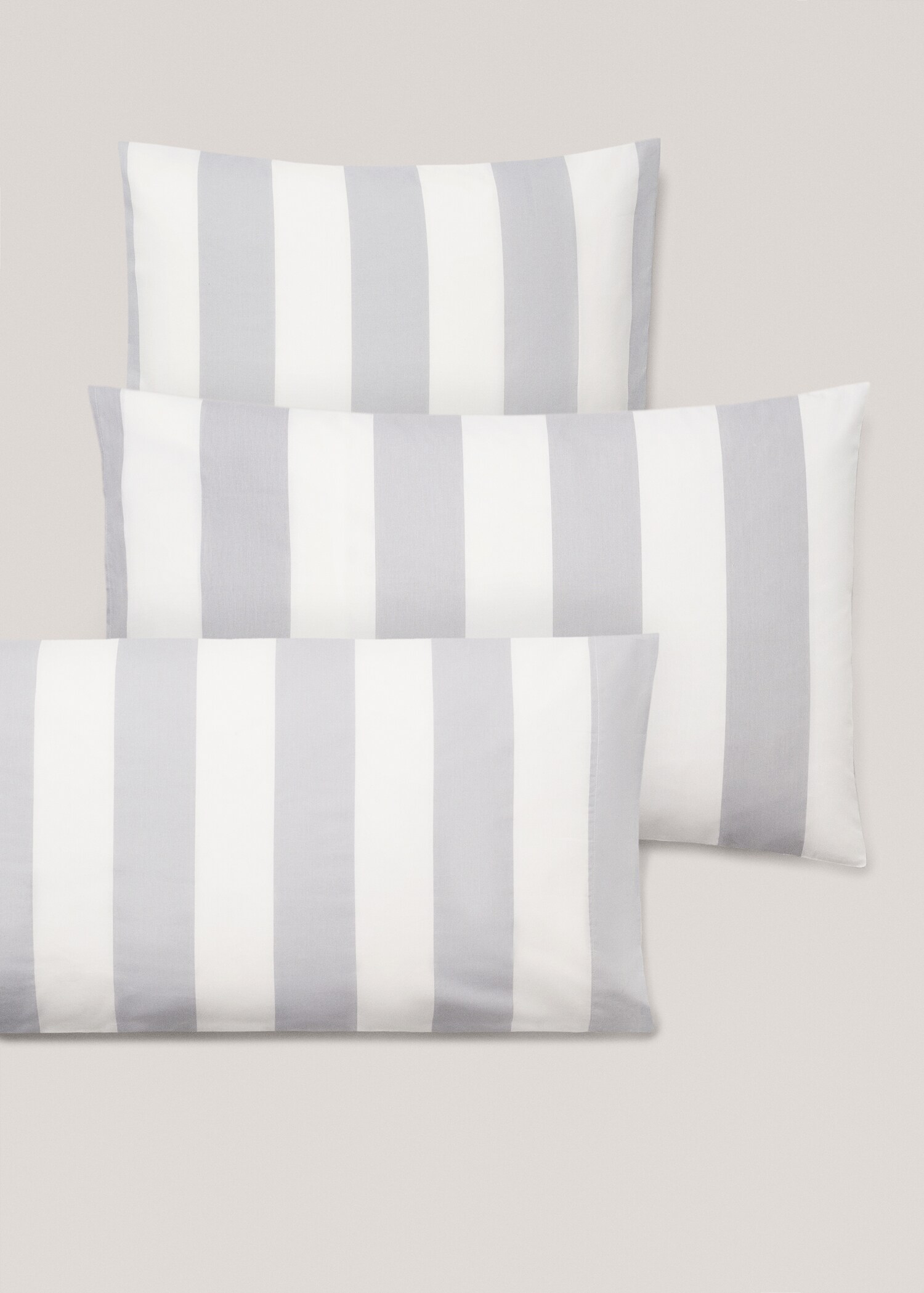 Striped cotton pillowcase 60x60cm (Pack of 2) - Details of the article 4