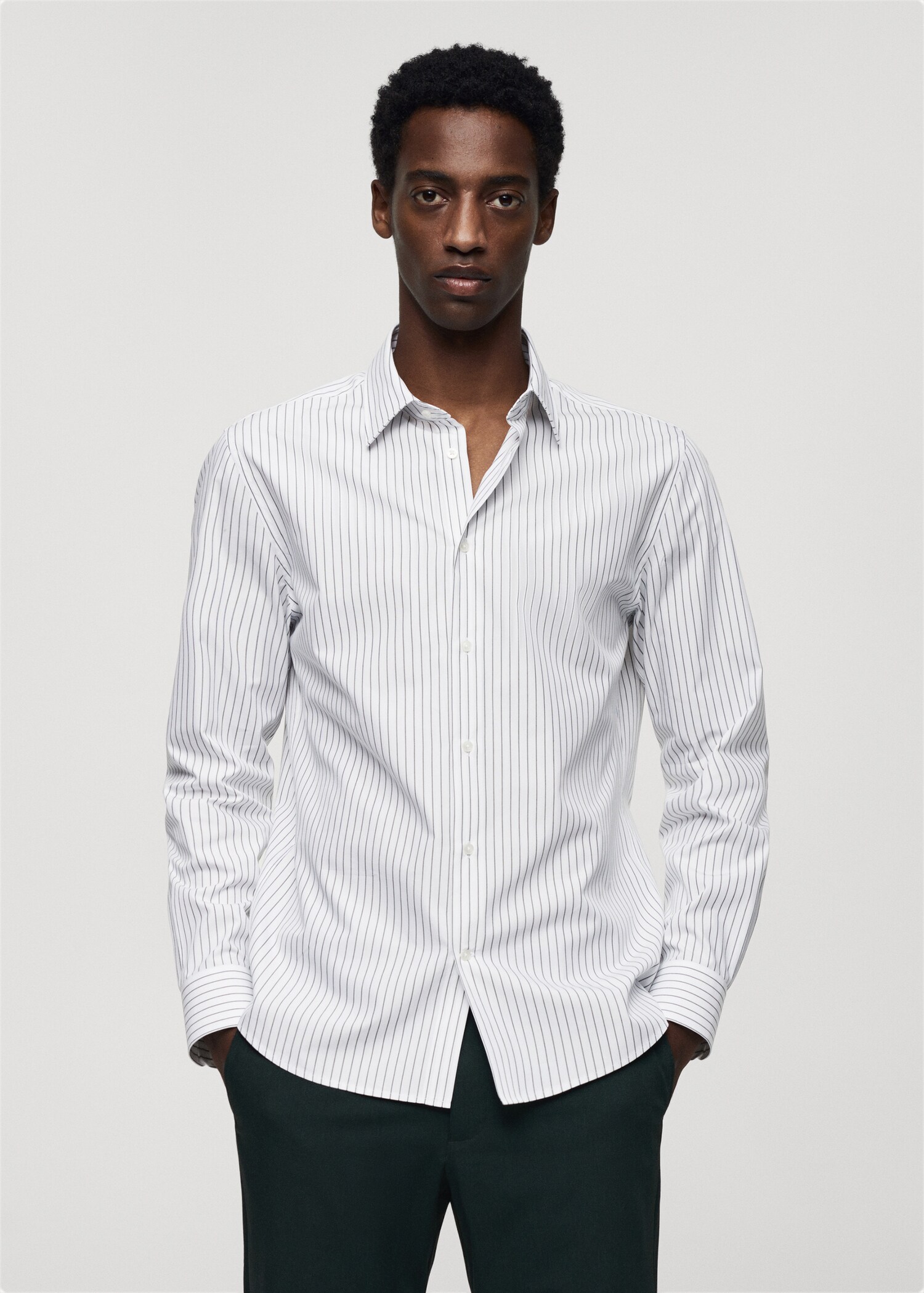 Chemise slim-fit rayures Coolmax® - Plan moyen