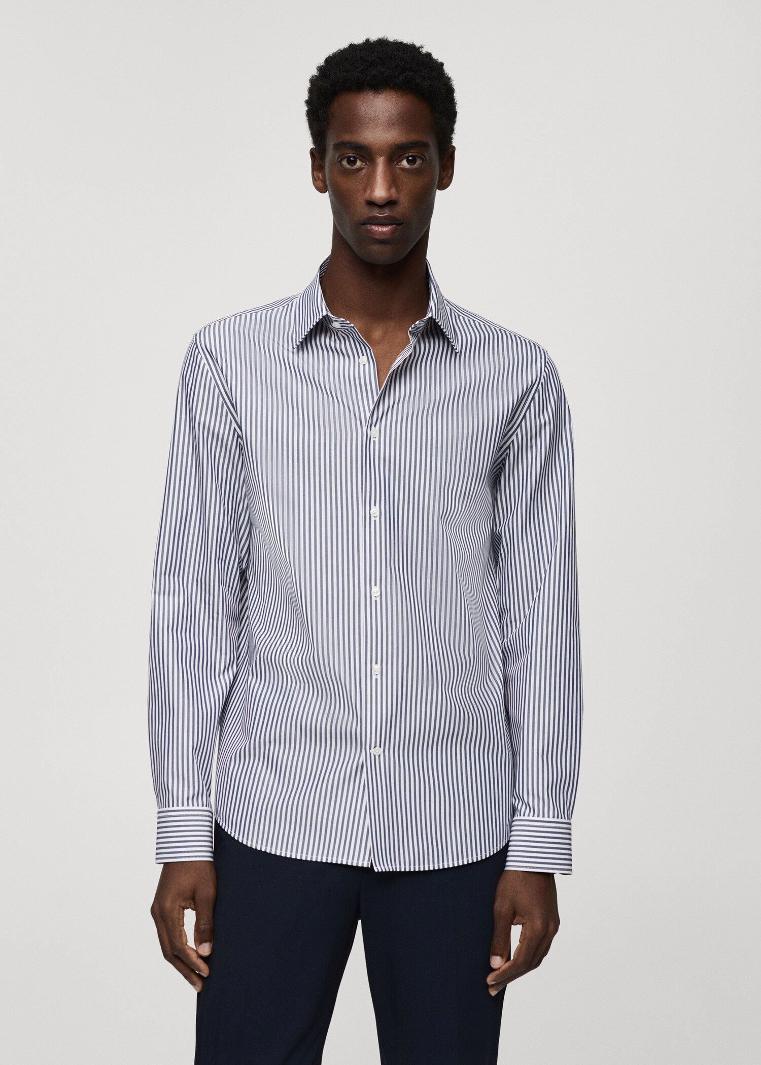 Slim-fit striped Coolmax® shirt - Medium plane