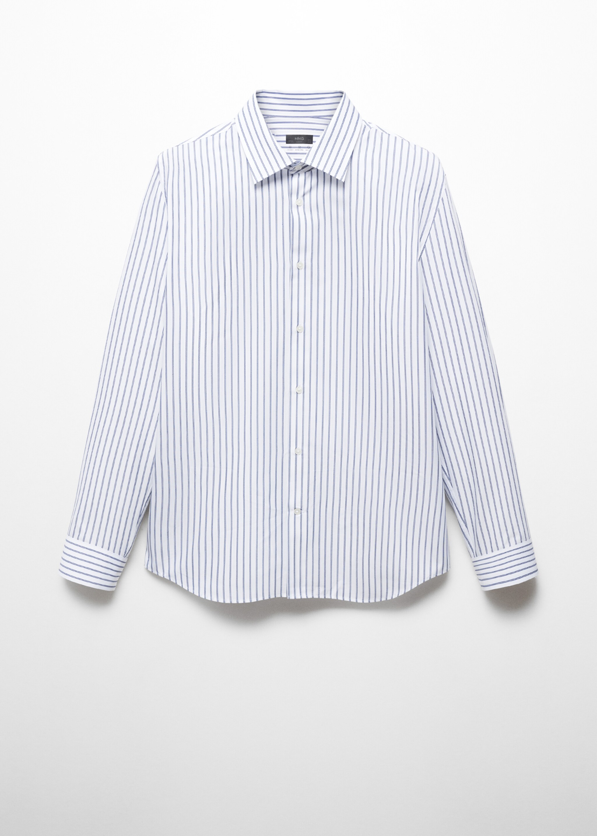Slim-fit striped Coolmax® shirt - Article without model, Dark Navy. Ref: 67024449-00.