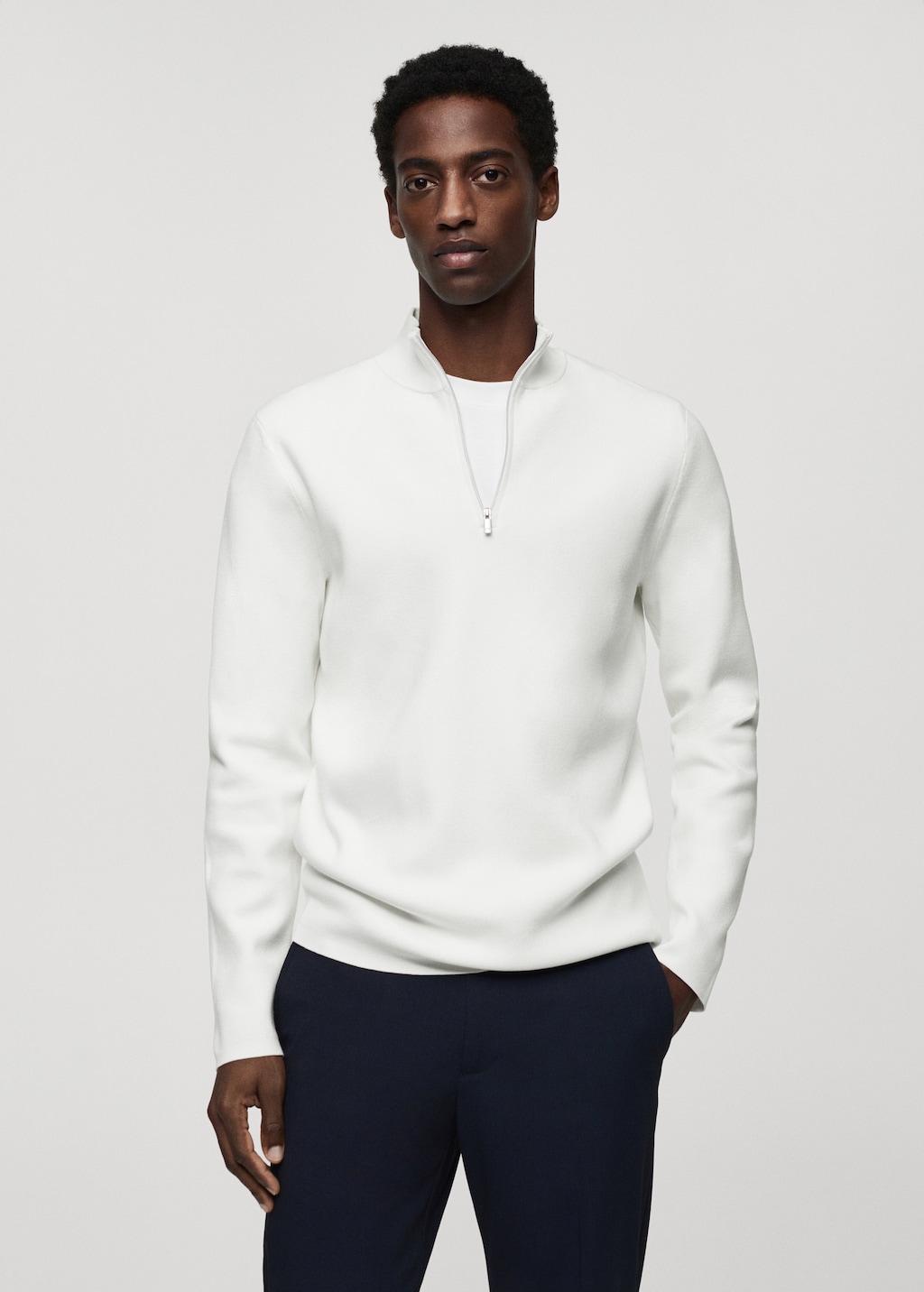 Zipped high collar sweater Men MANGO OUTLET Finland