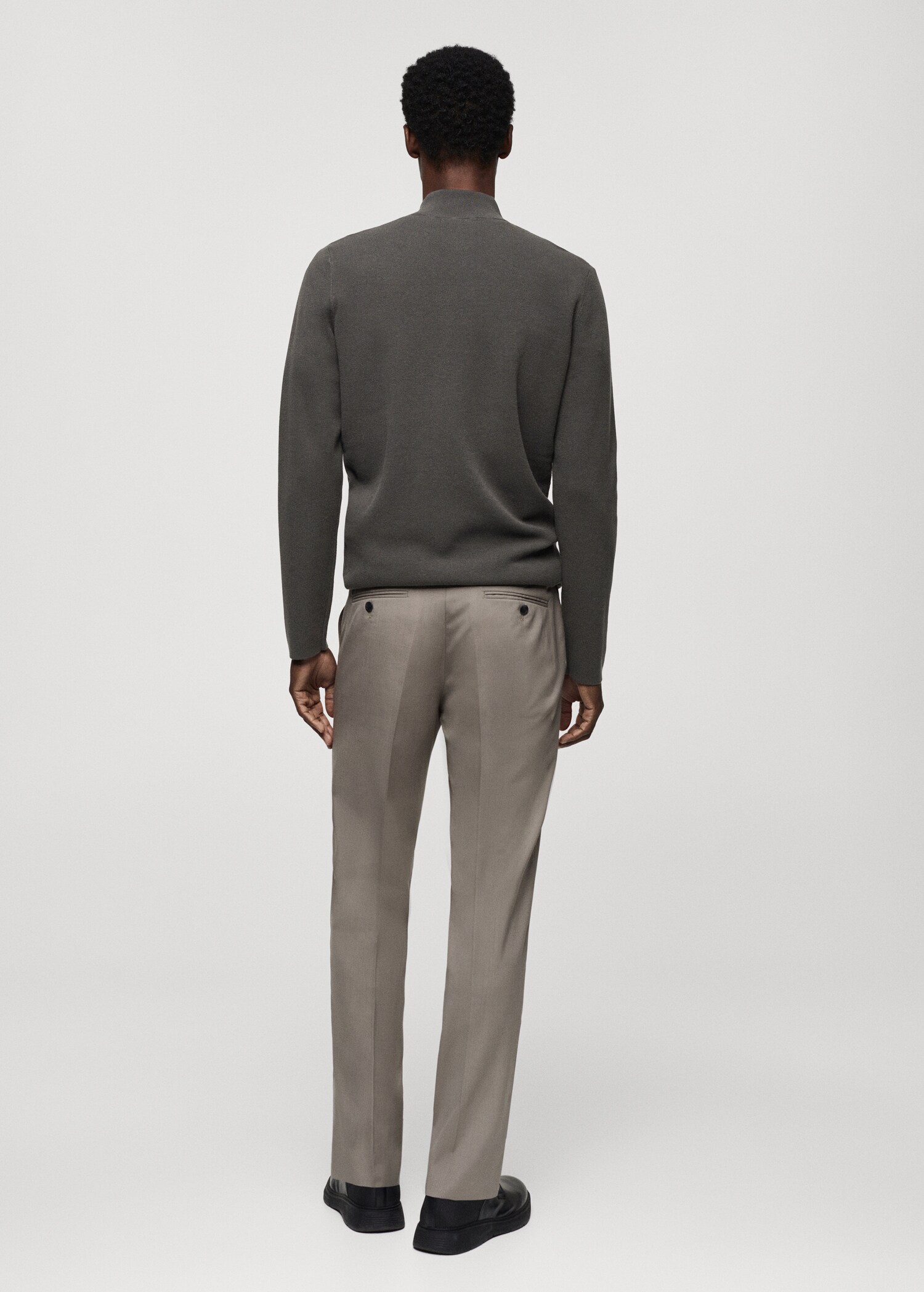 Perkins-neck sweater with zip - Reverse of the article