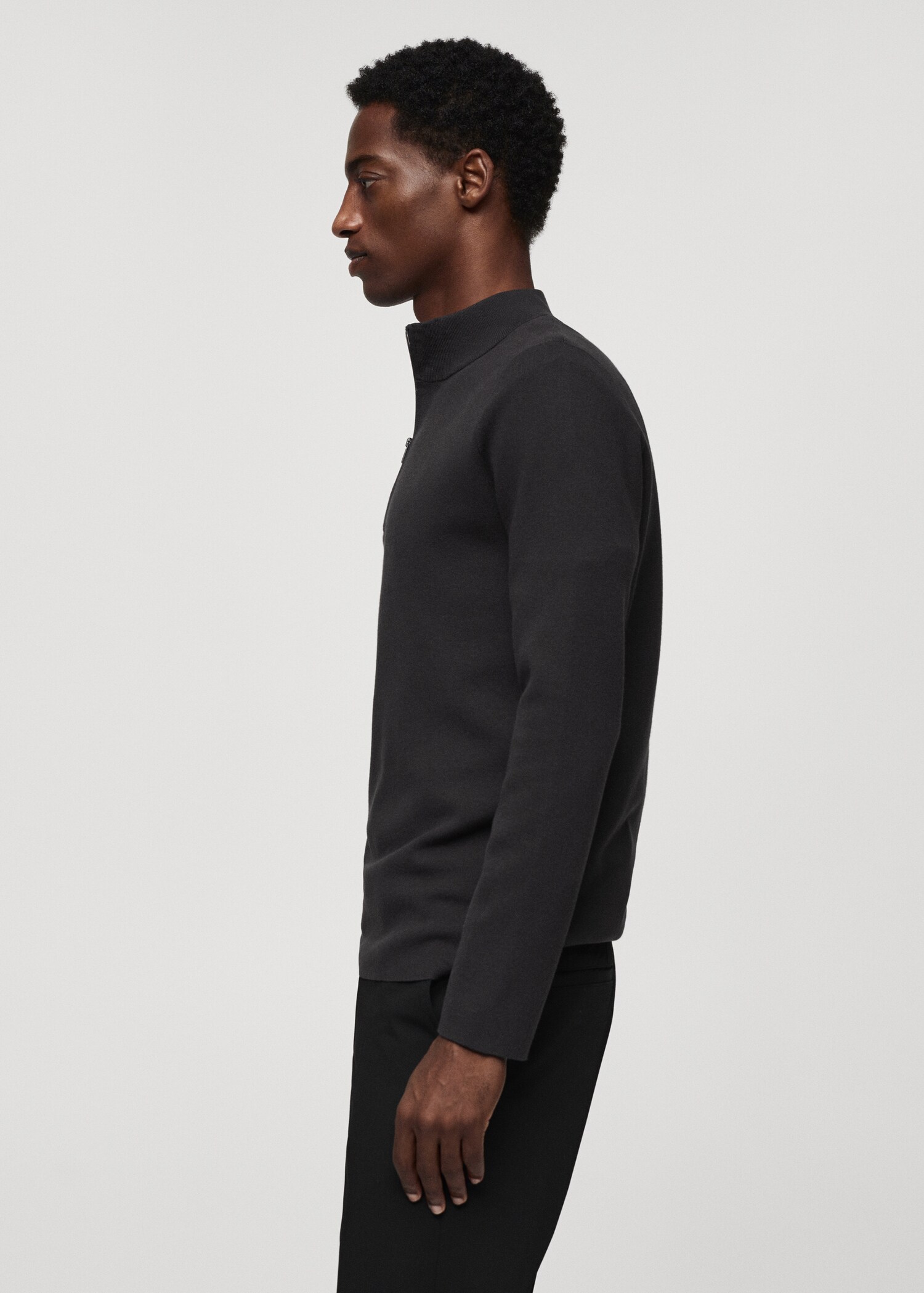 Perkins-neck sweater with zip - Details of the article 2