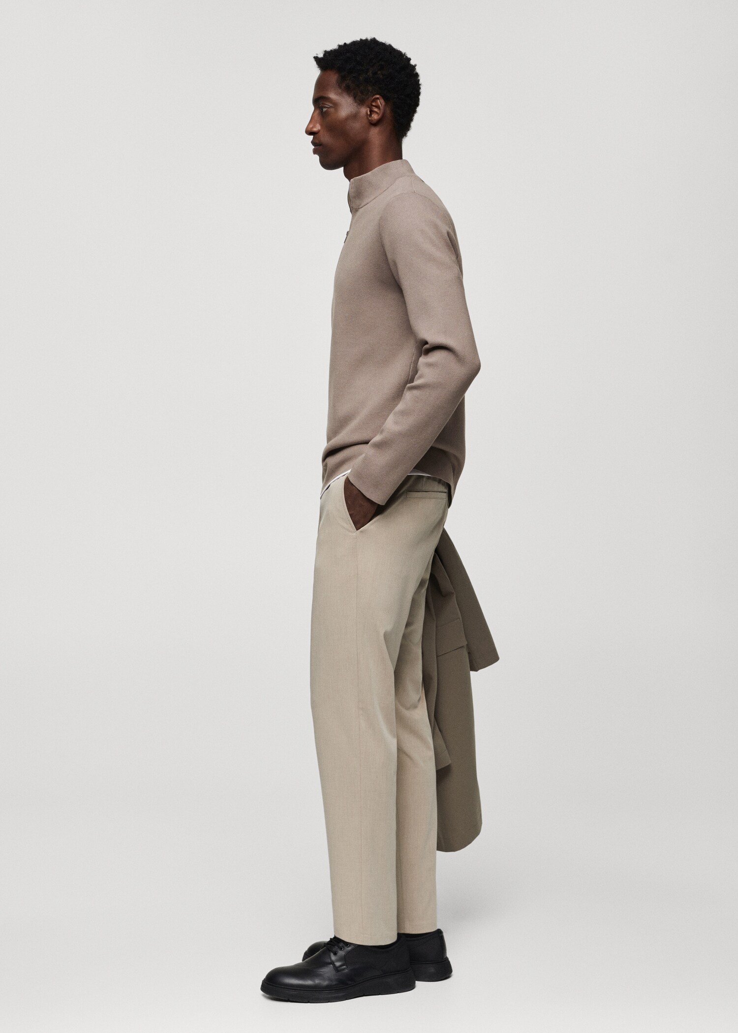 Perkins-neck sweater with zip - Details of the article 2