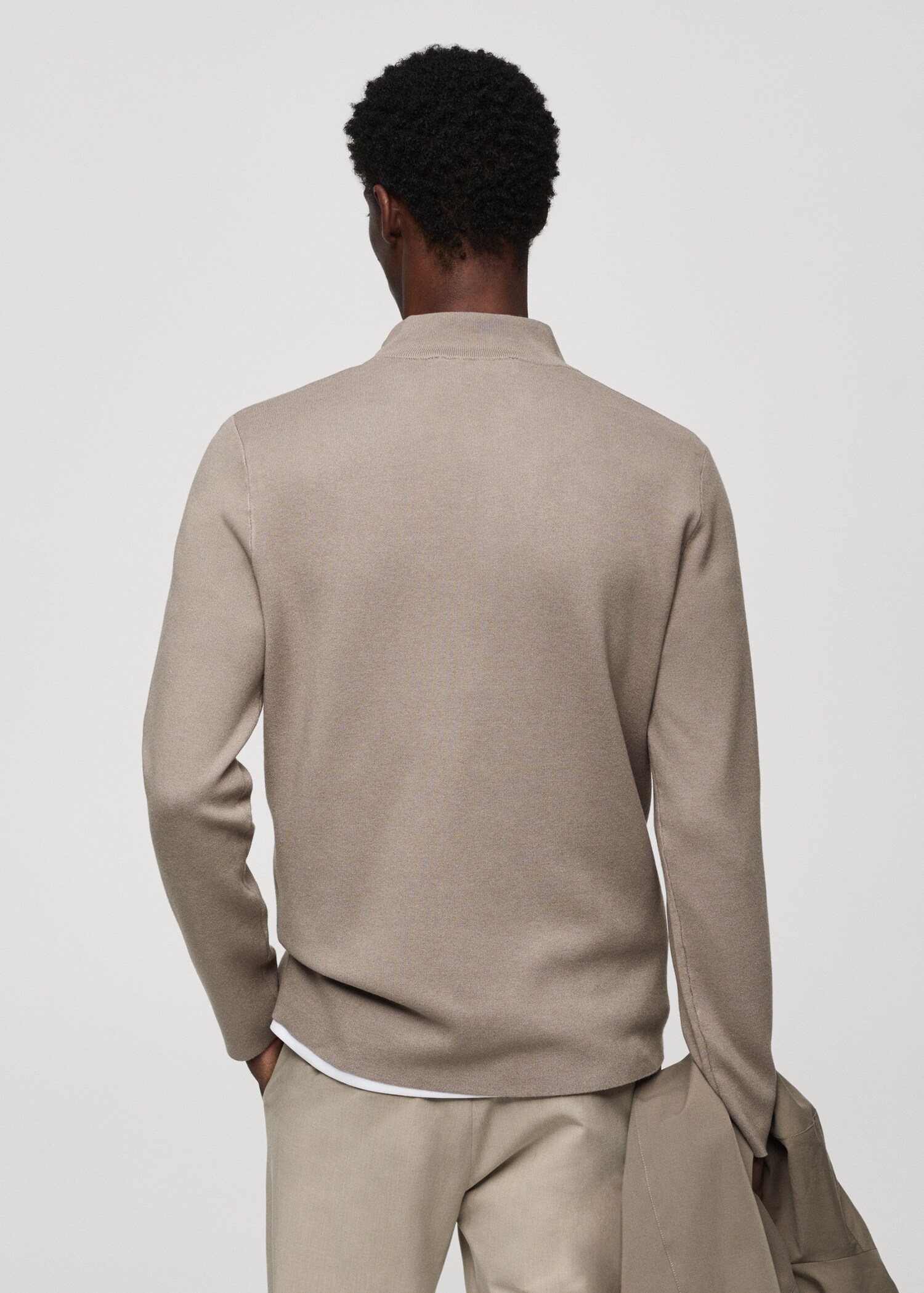 Perkins-neck sweater with zip - Reverse of the article
