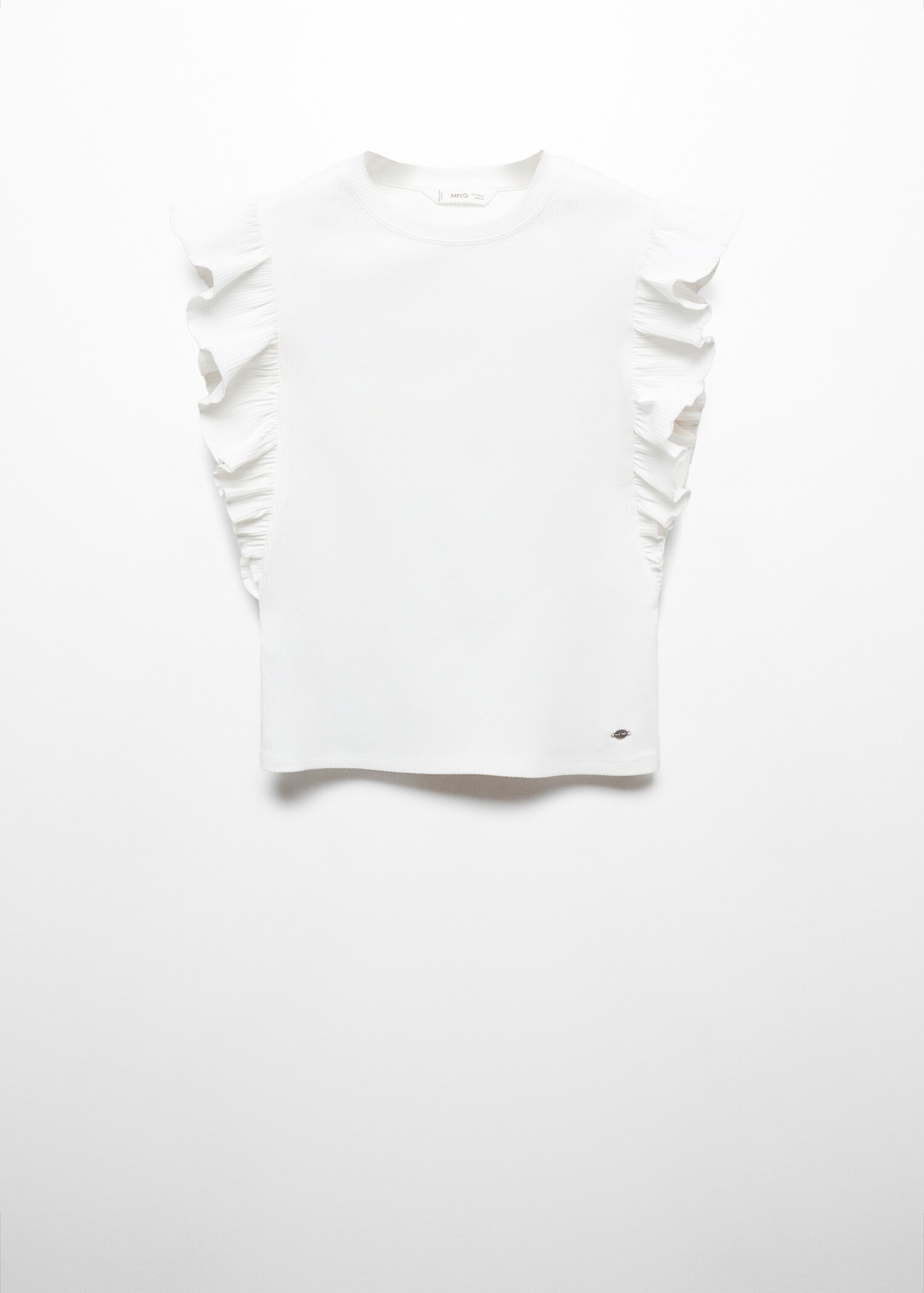 Tricou din bumbac cu volane - Articol fără model