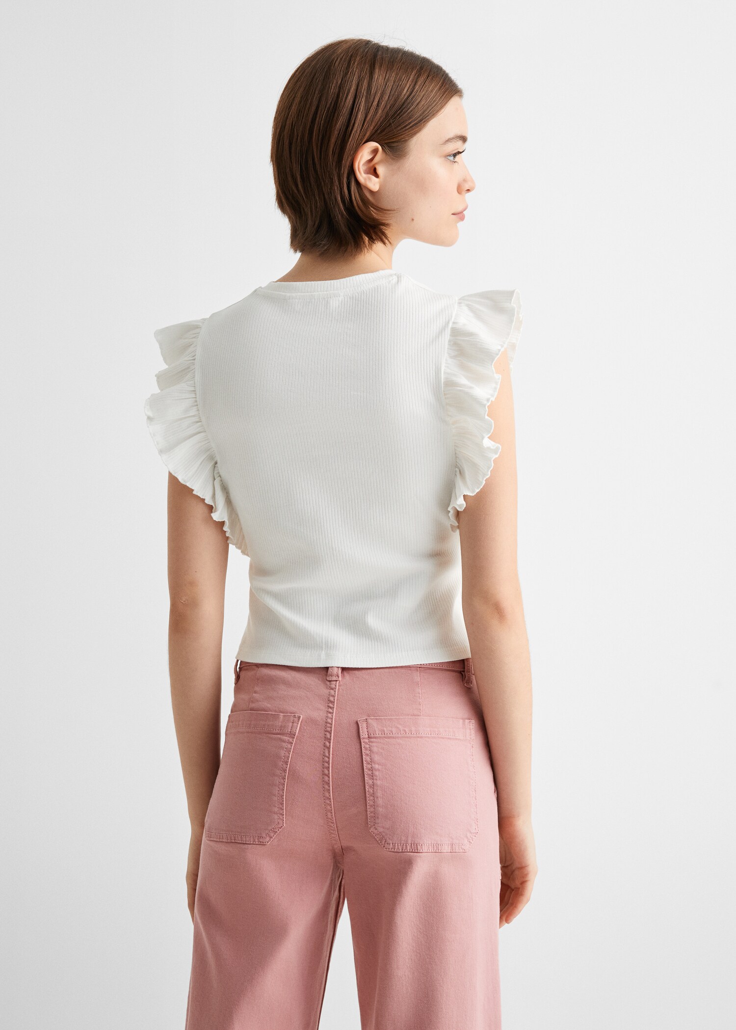 Tricou din bumbac cu volane - Spatele articolului
