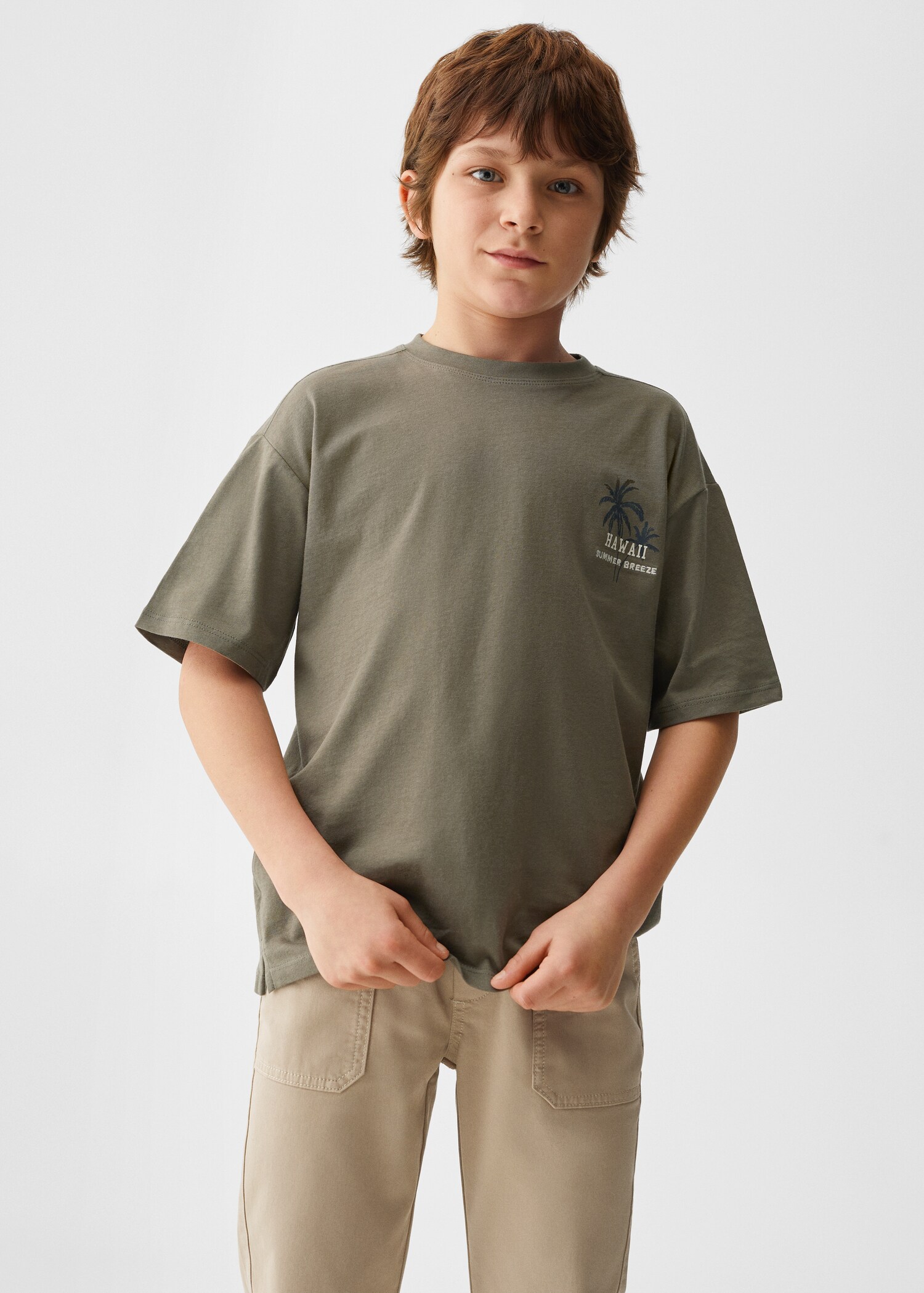 Printed cotton-blend T-shirt - Medium plane
