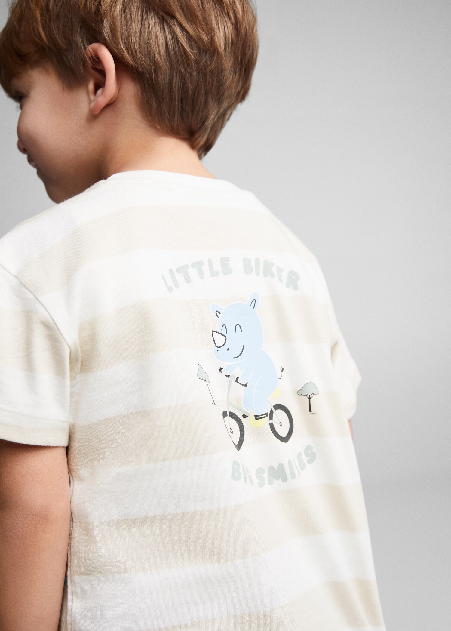 Gestreiftes T-Shirt mit Zeichnung - Rückseite des Artikels