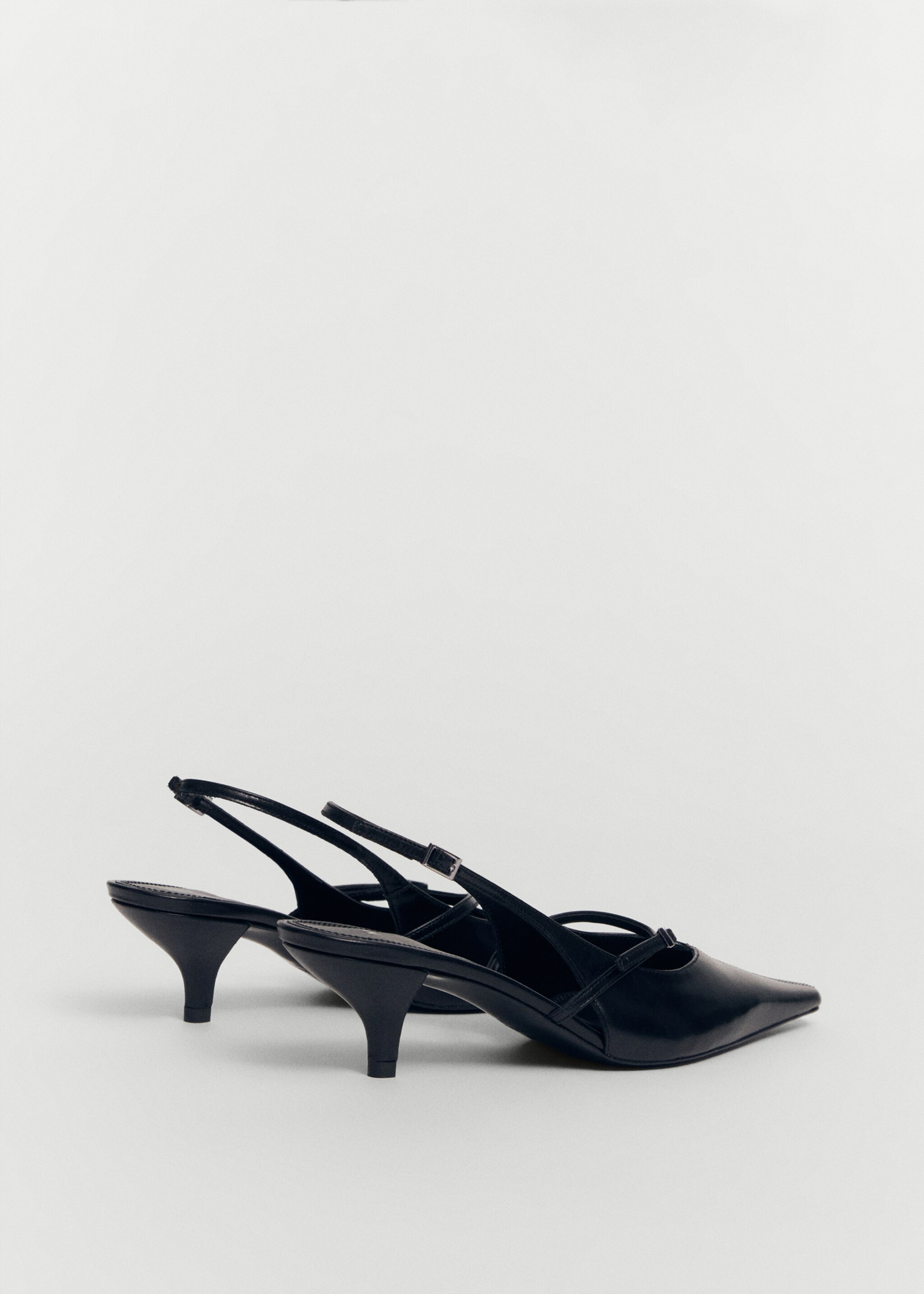 Leather heeled slingback shoes with buckles - Details of the article 1