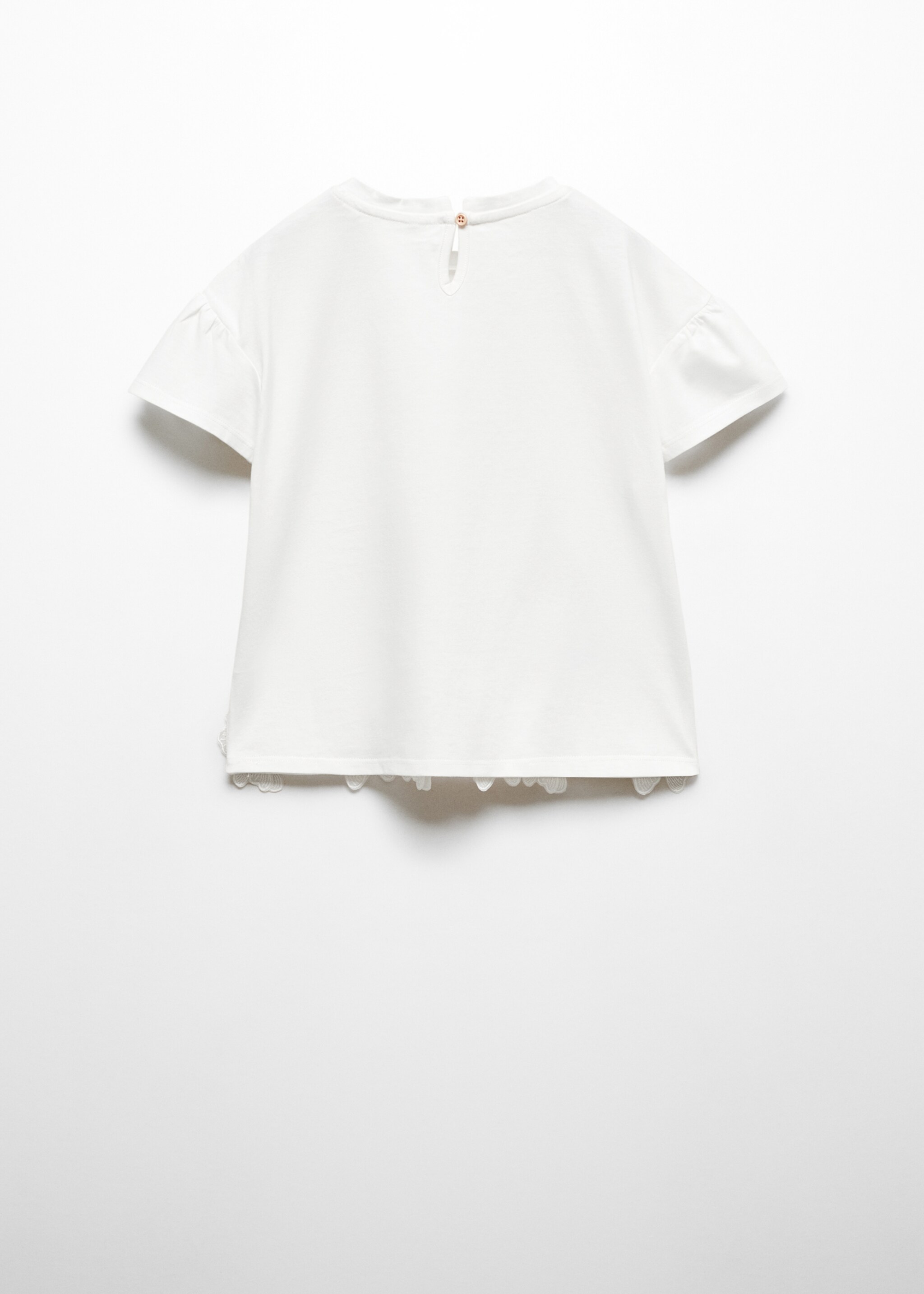 T-Shirt mit aufgesticktem Blumenmotiv - Rückseite des Artikels