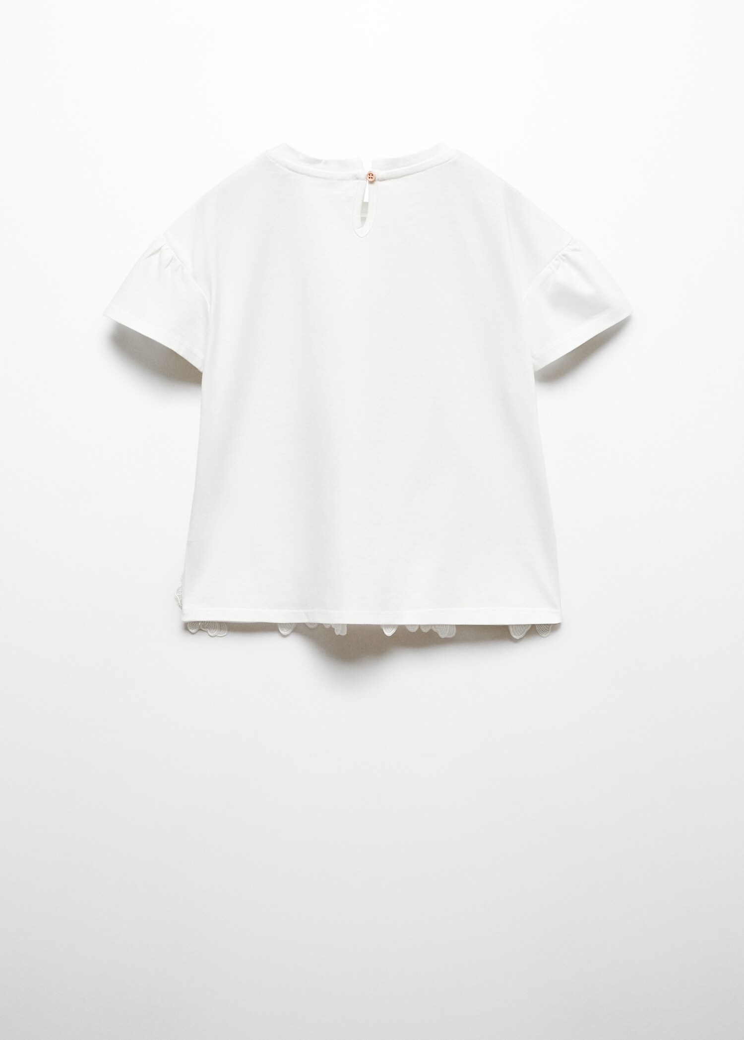 T-shirt met geborduurde bloemen - Achterkant van het artikel