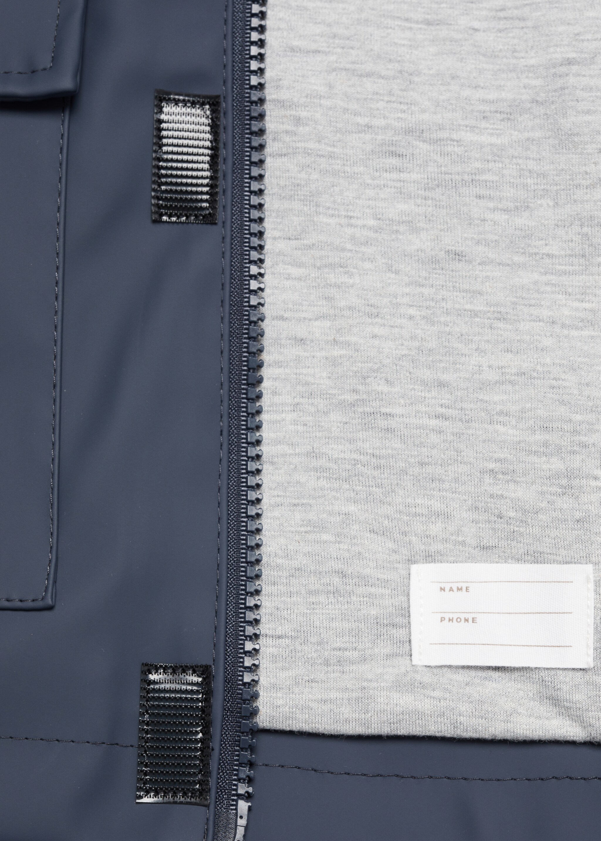 Hooded parka with pocket - Details of the article 8, Blue. Ref: 67024781-00.