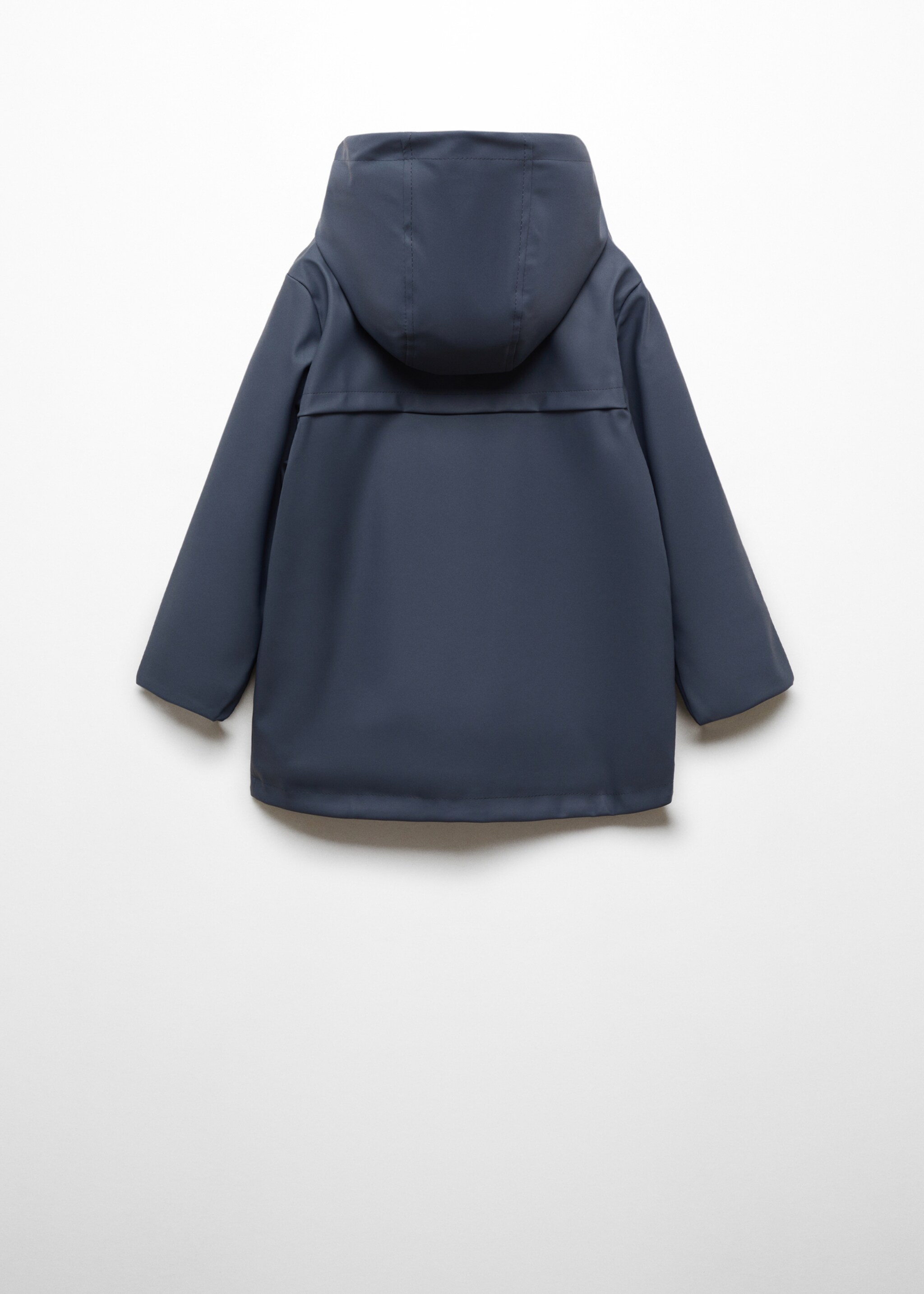 Hooded parka with pocket - Reverse of the article, Blue. Ref: 67024781-00.