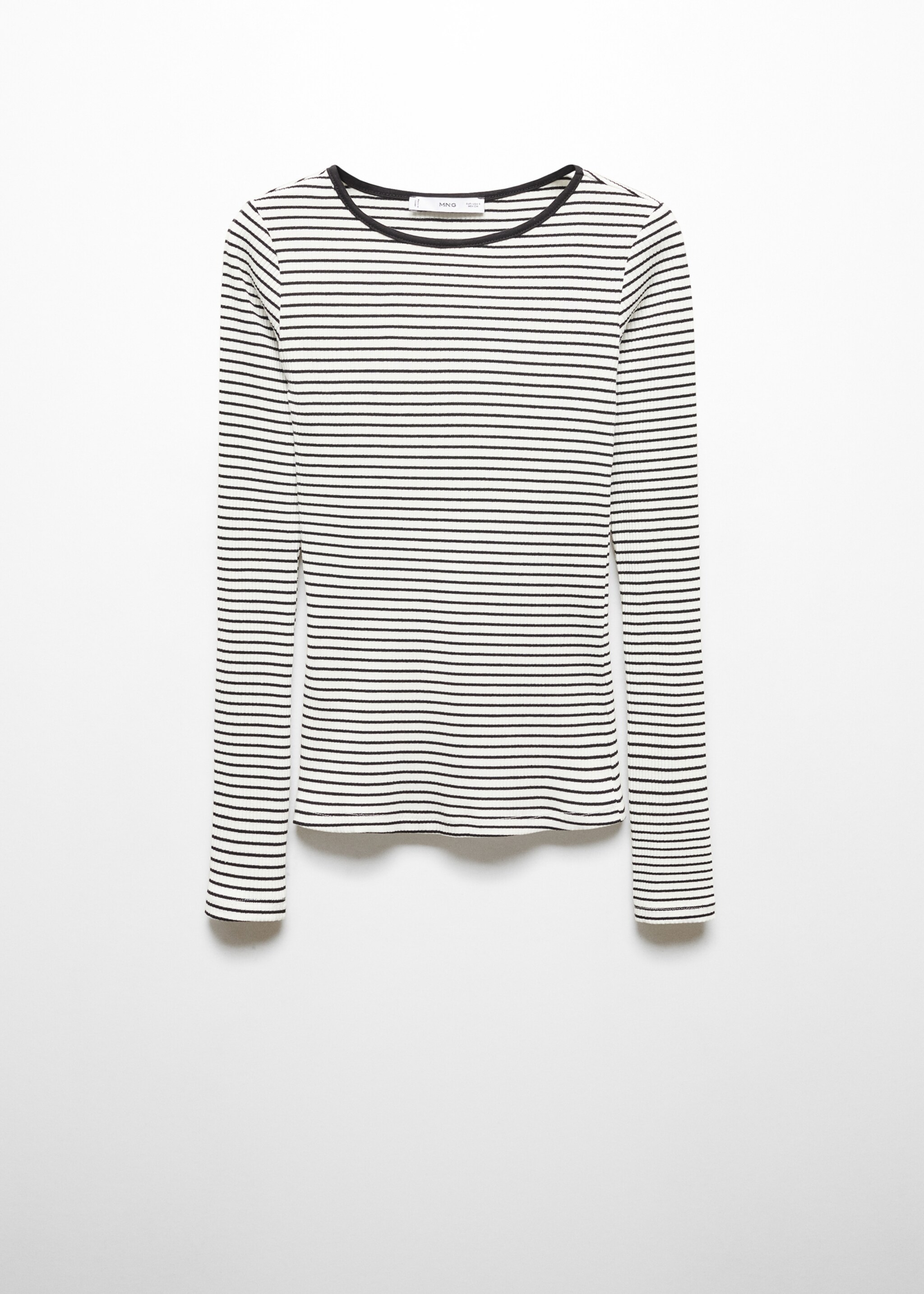 T-shirt à rayures côtelé - Article sans modèle, Blanc cassé. Ref: 67024785-00.